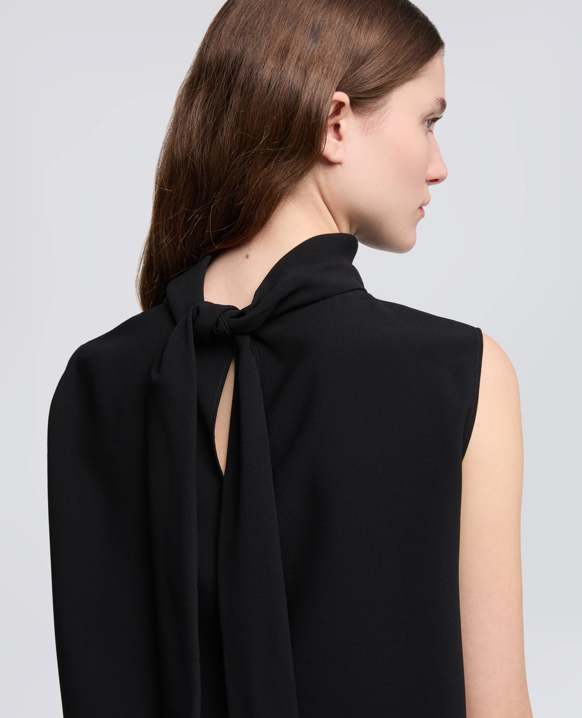 ABITO IN CADY CREPE DI TRIACETATO E POLIESTERE - NERO - Image 4
