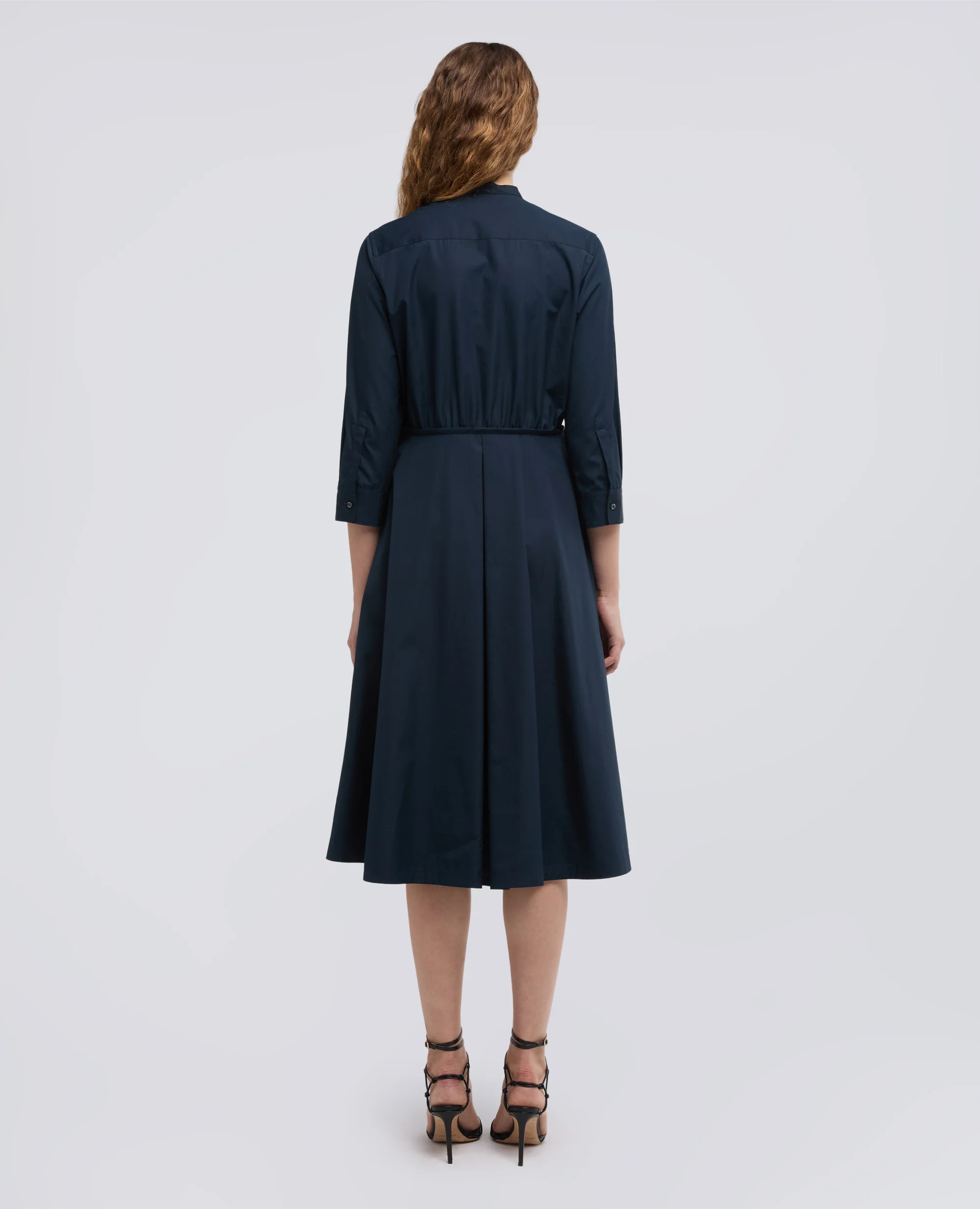 ABITO IN POPELINE DI COTONE - NAVY - Image 3