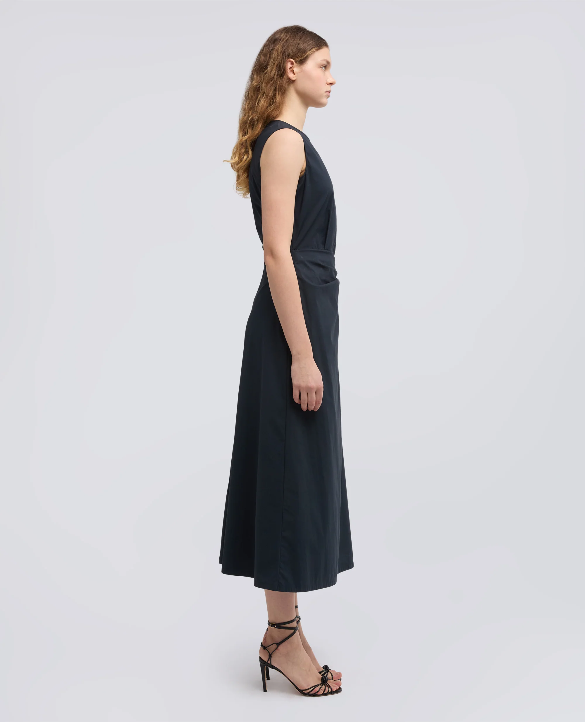 ABITO IN POPELINE DI COTONE NYLON STRETCH - NAVY - Image 4