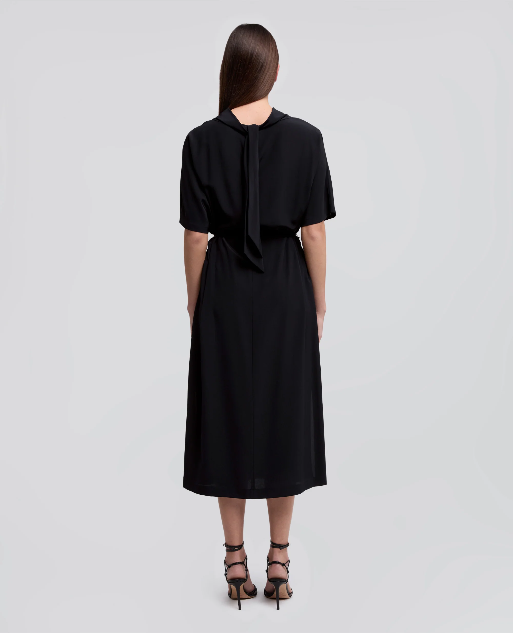 ABITO IN CREPE DE CHINE SETA - NAVY - Image 3