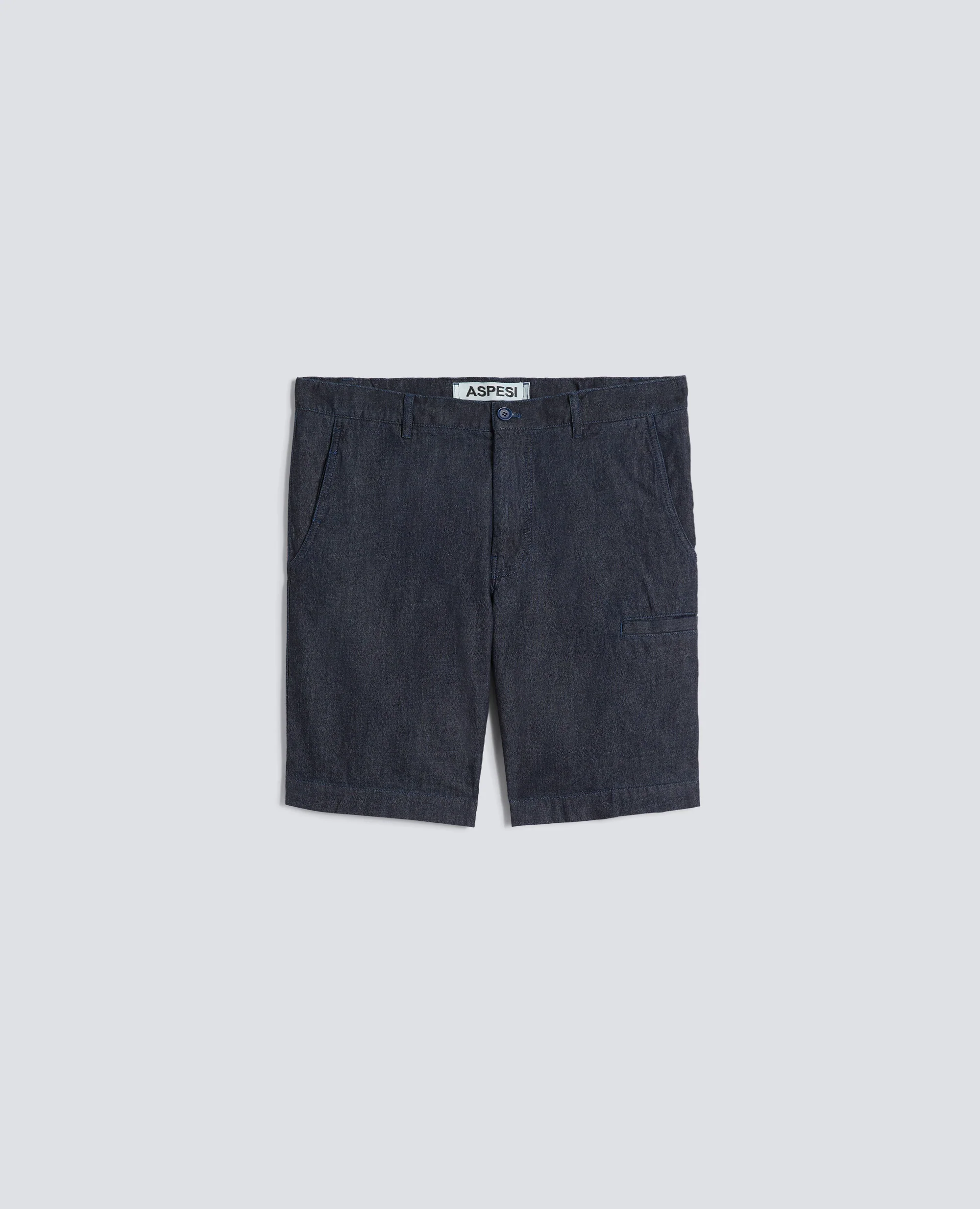 BERMUDA IN DENIM DI COTONE LEGGERO - DENIM SCURO