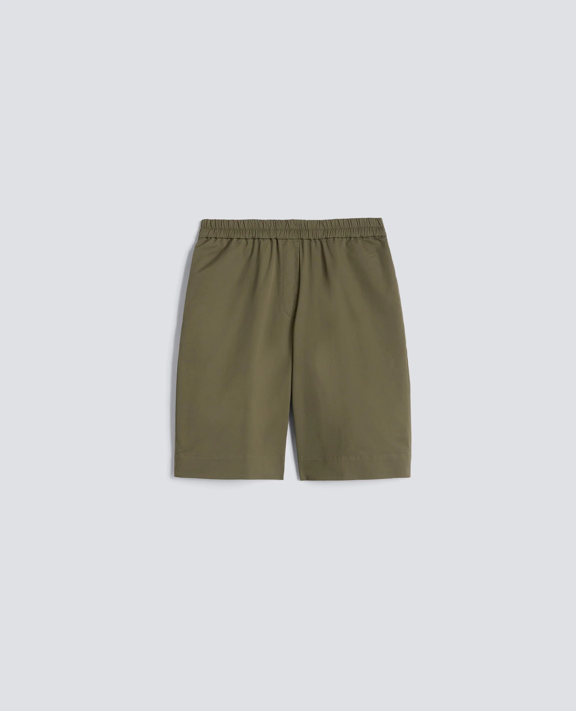 BERMUDA IN TWILL DI COTONE STRETCH - MILITARE