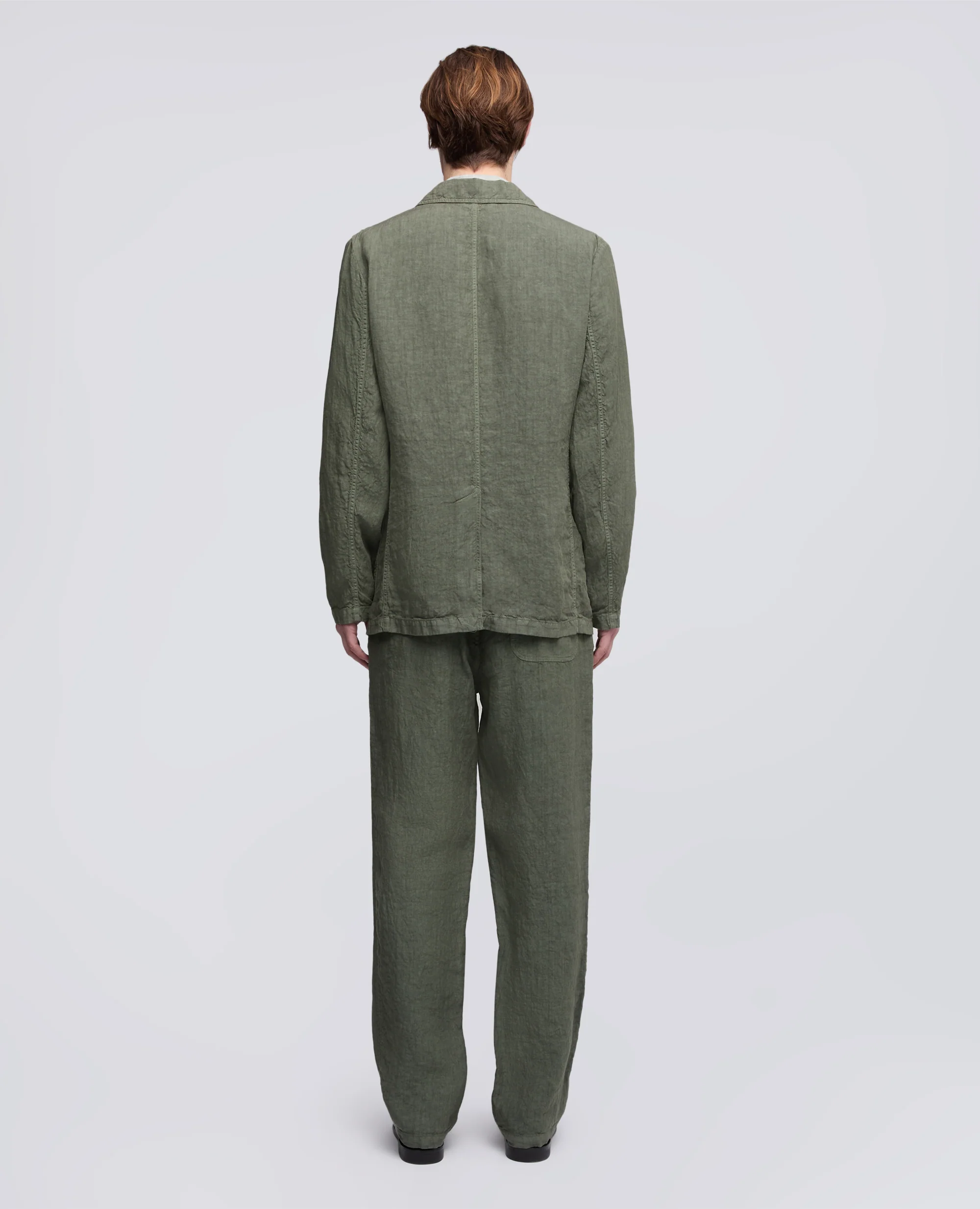 BLAZER SFODERATO IN LINO - VERDE - Image 3
