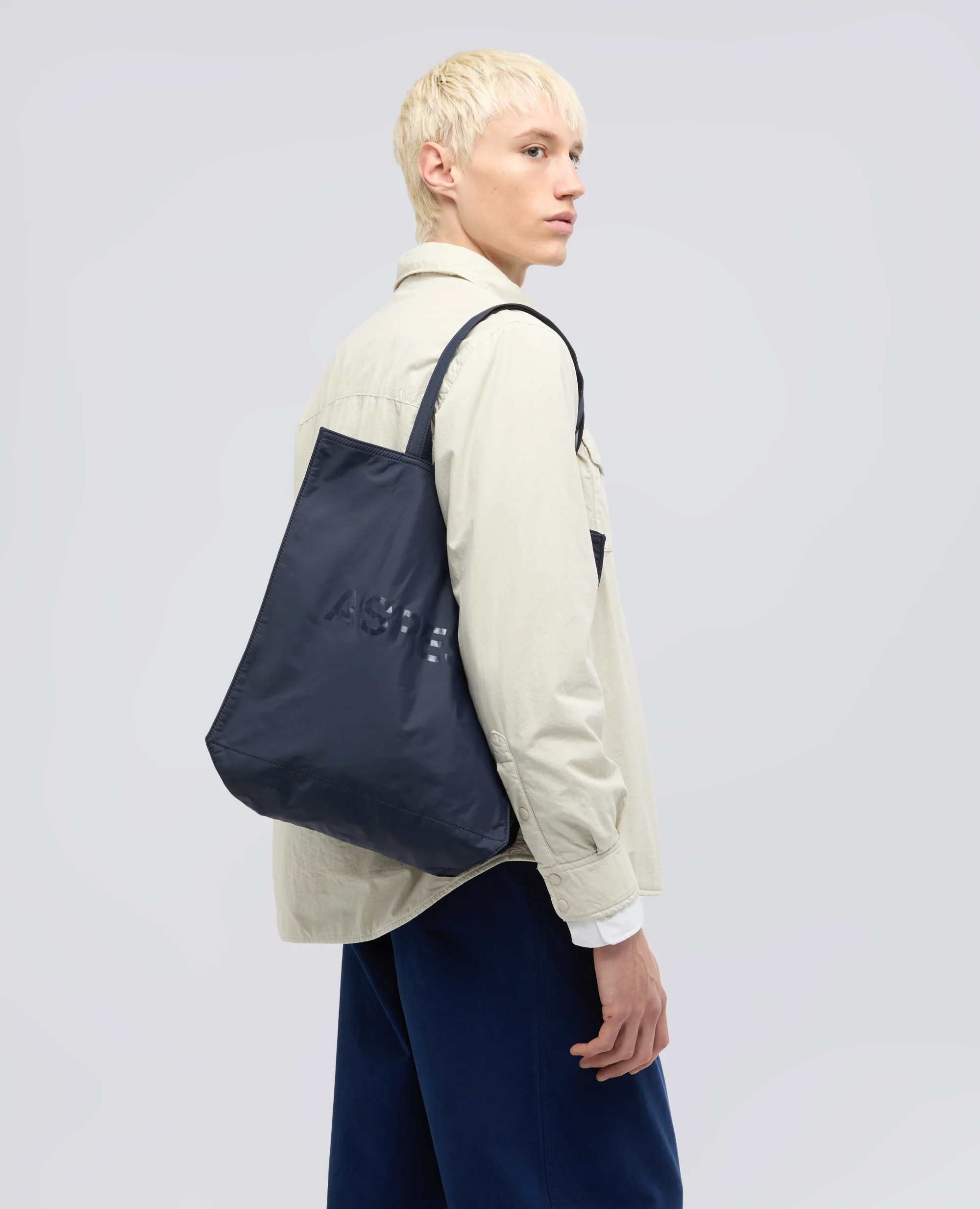 BORSA SHOPPING IN NYLON - NAVY - Image 4