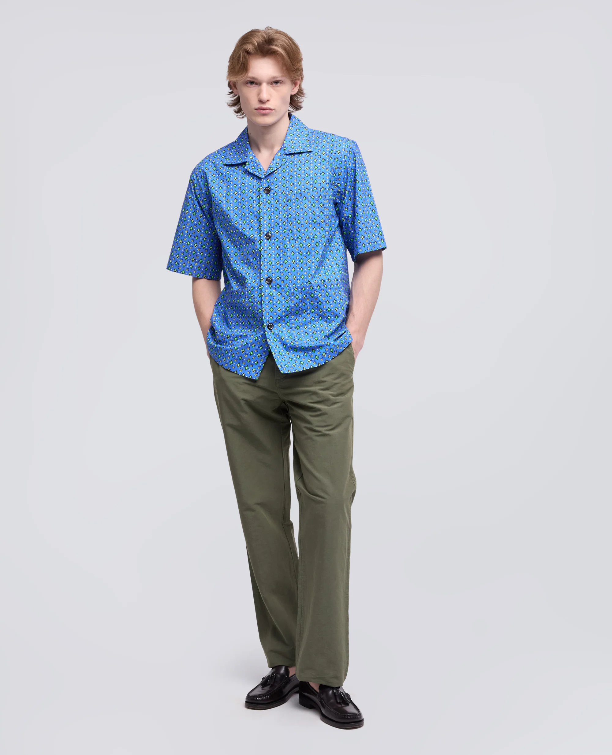CAMICIA A MANICHE CORTE IN POPELINE DI COTONE - BLUETTE - Image 2