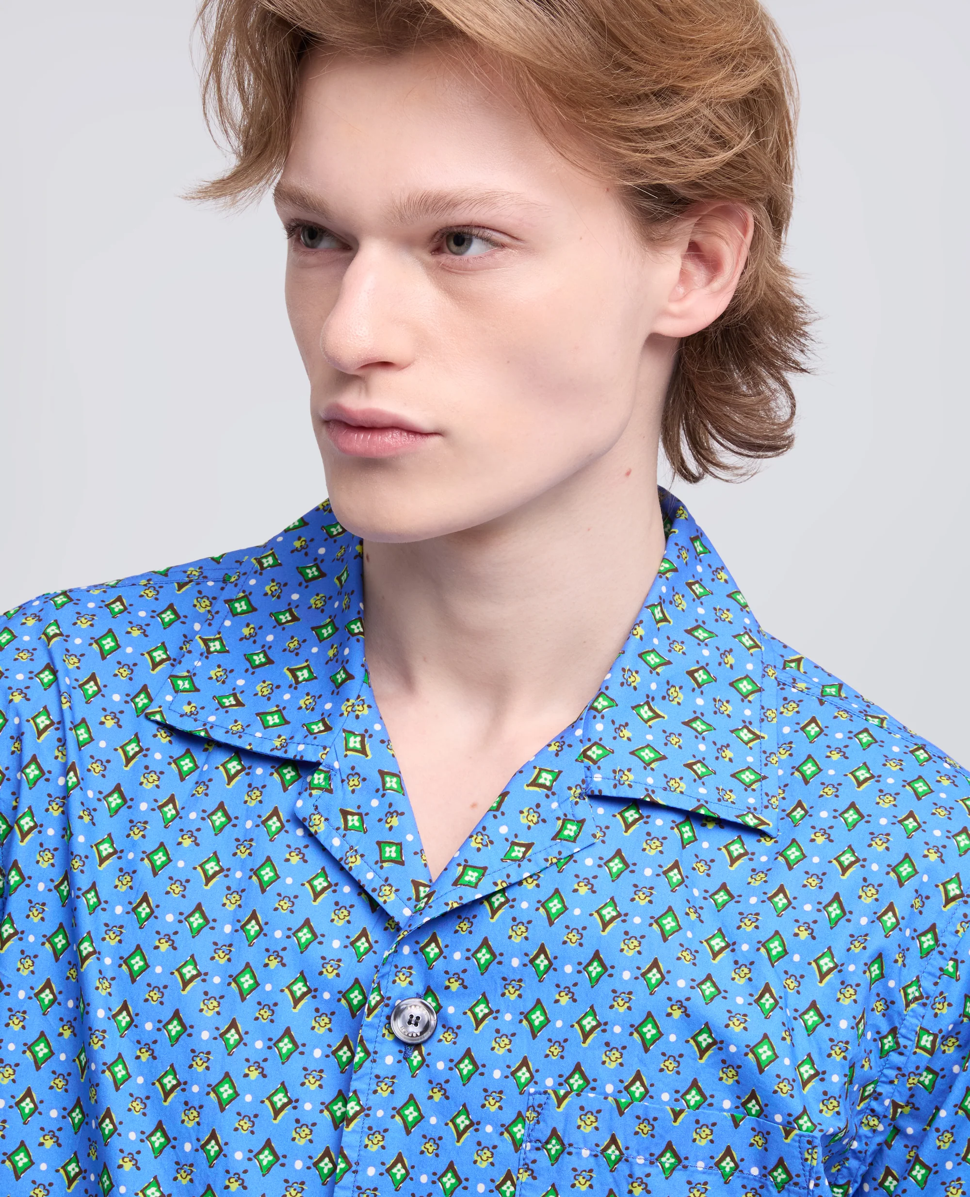 CAMICIA A MANICHE CORTE IN POPELINE DI COTONE - BLUETTE - Image 4