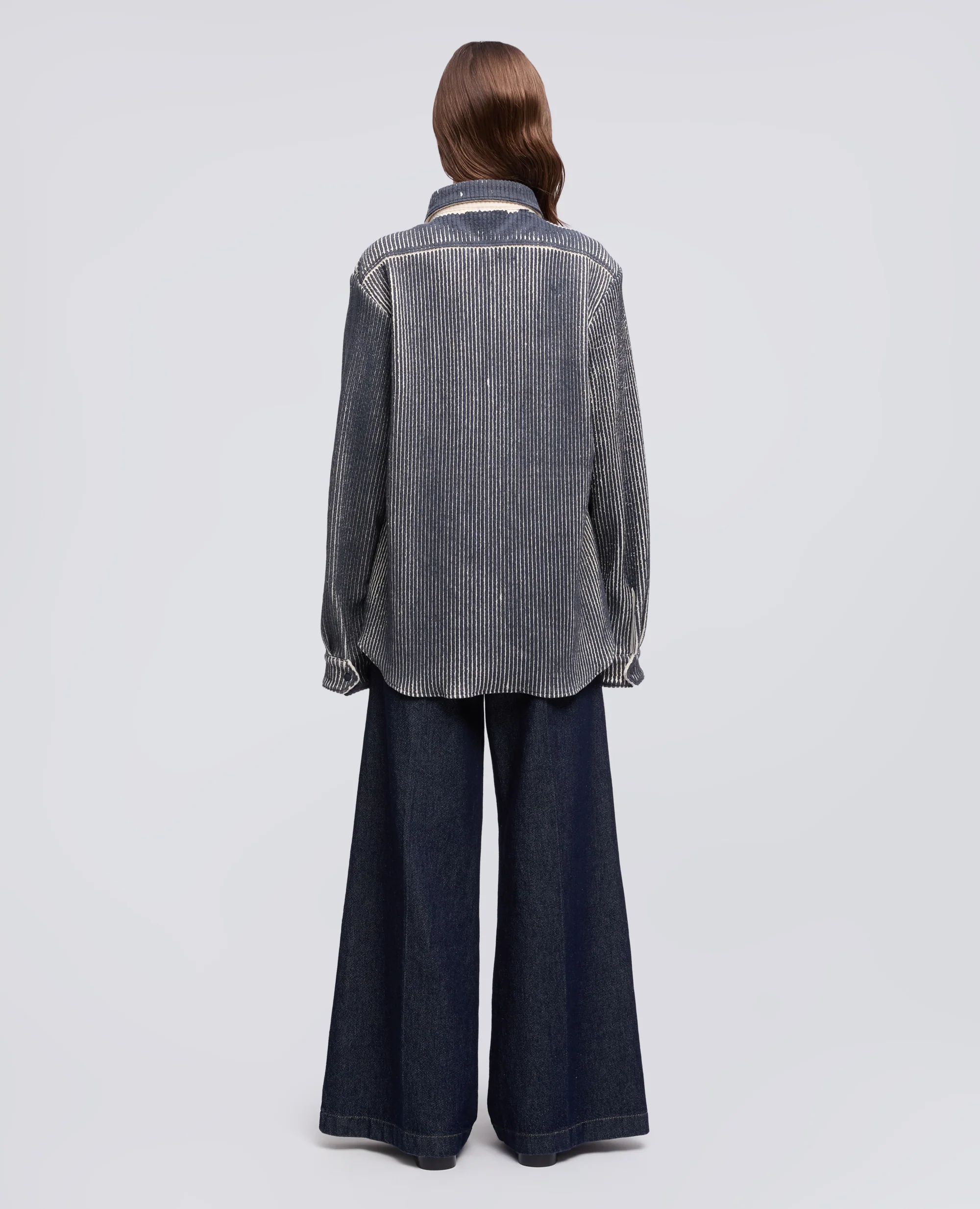 CAMICIA LIMITED EDITION NABA X ASPESI A COSTE IN MISTO LANA E CASHMERE PLACCATO - NATURALE - Image 3