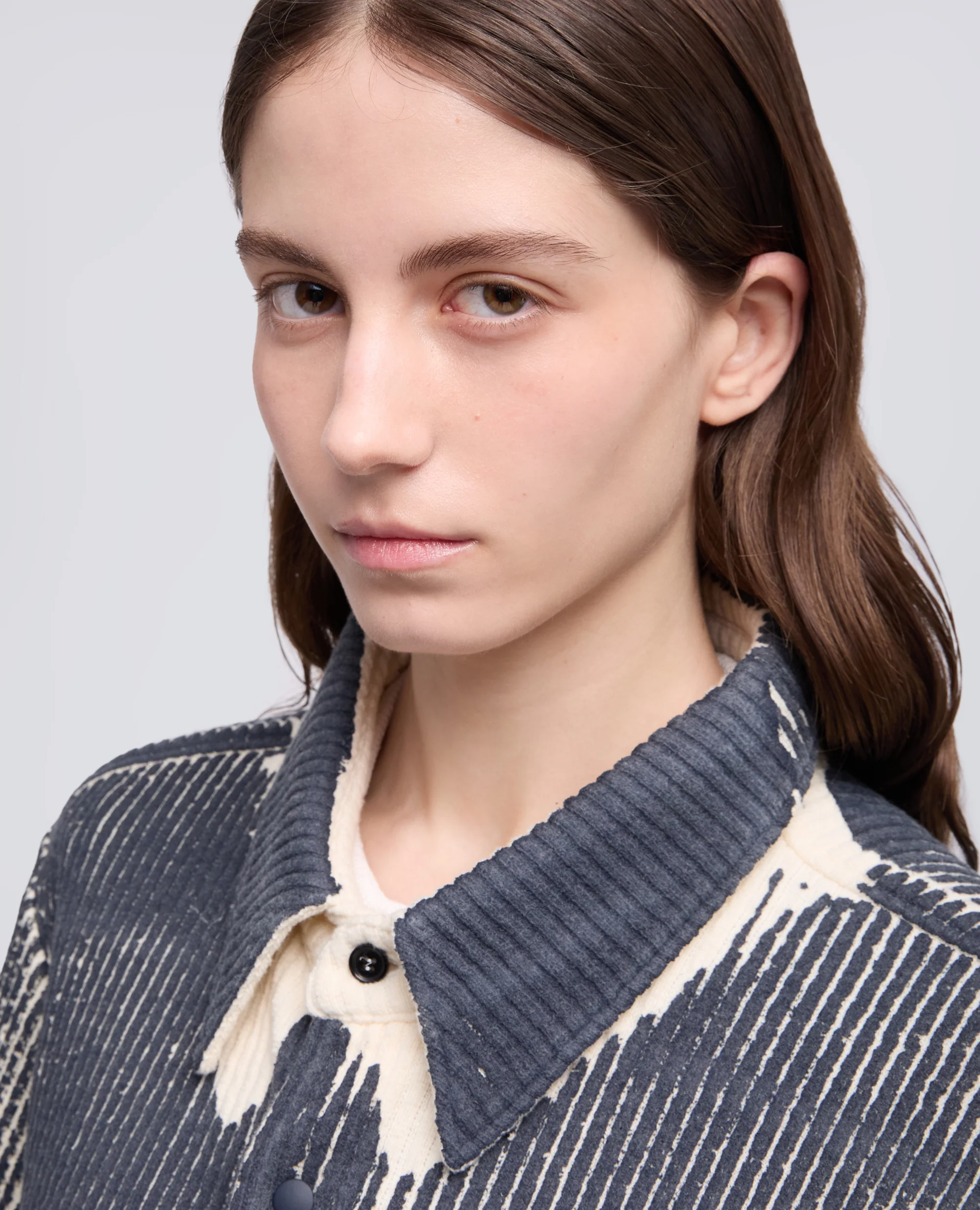 CAMICIA LIMITED EDITION NABA X ASPESI A COSTE IN MISTO LANA E CASHMERE PLACCATO - NATURALE - Image 4