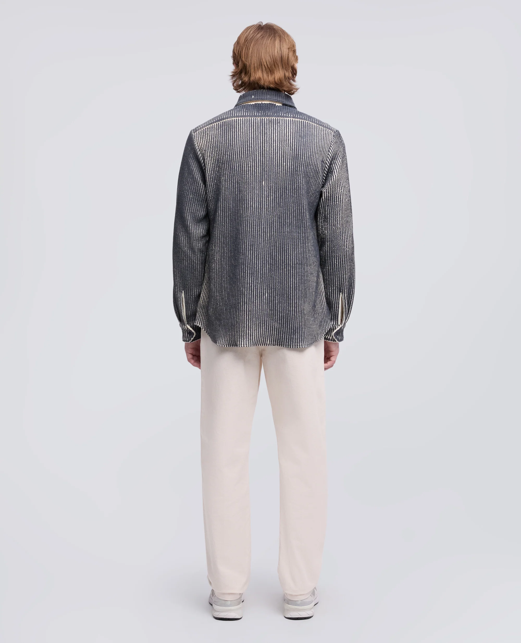CAMICIA LIMITED EDITION NABA X ASPESI A COSTE IN MISTO LANA E CASHMERE PLACCATO - NATURALE - Image 6
