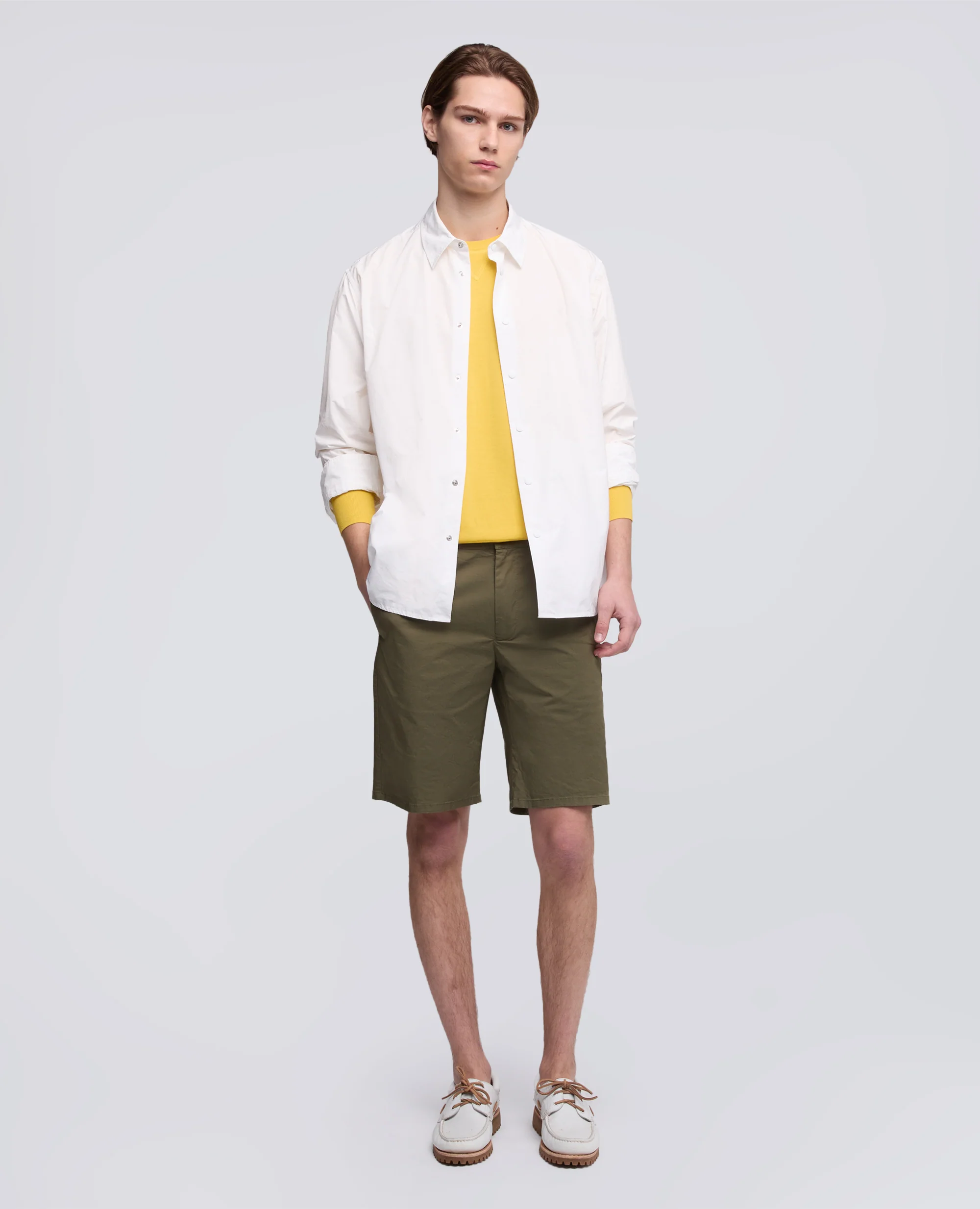 CAMICIA IN POLIESTERE E NYLON WATER REPELLENT - BIANCO - Image 2