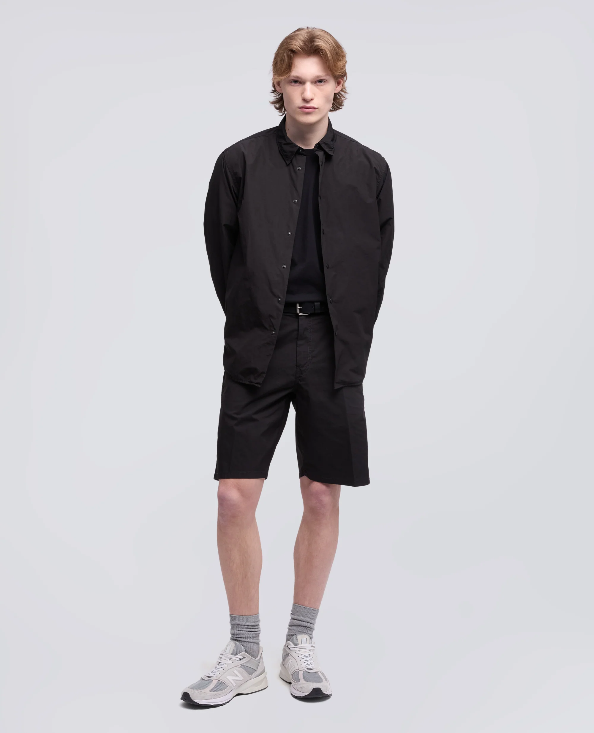 CAMICIA IN POLIESTERE E NYLON WATER REPELLENT - NERO - Image 2