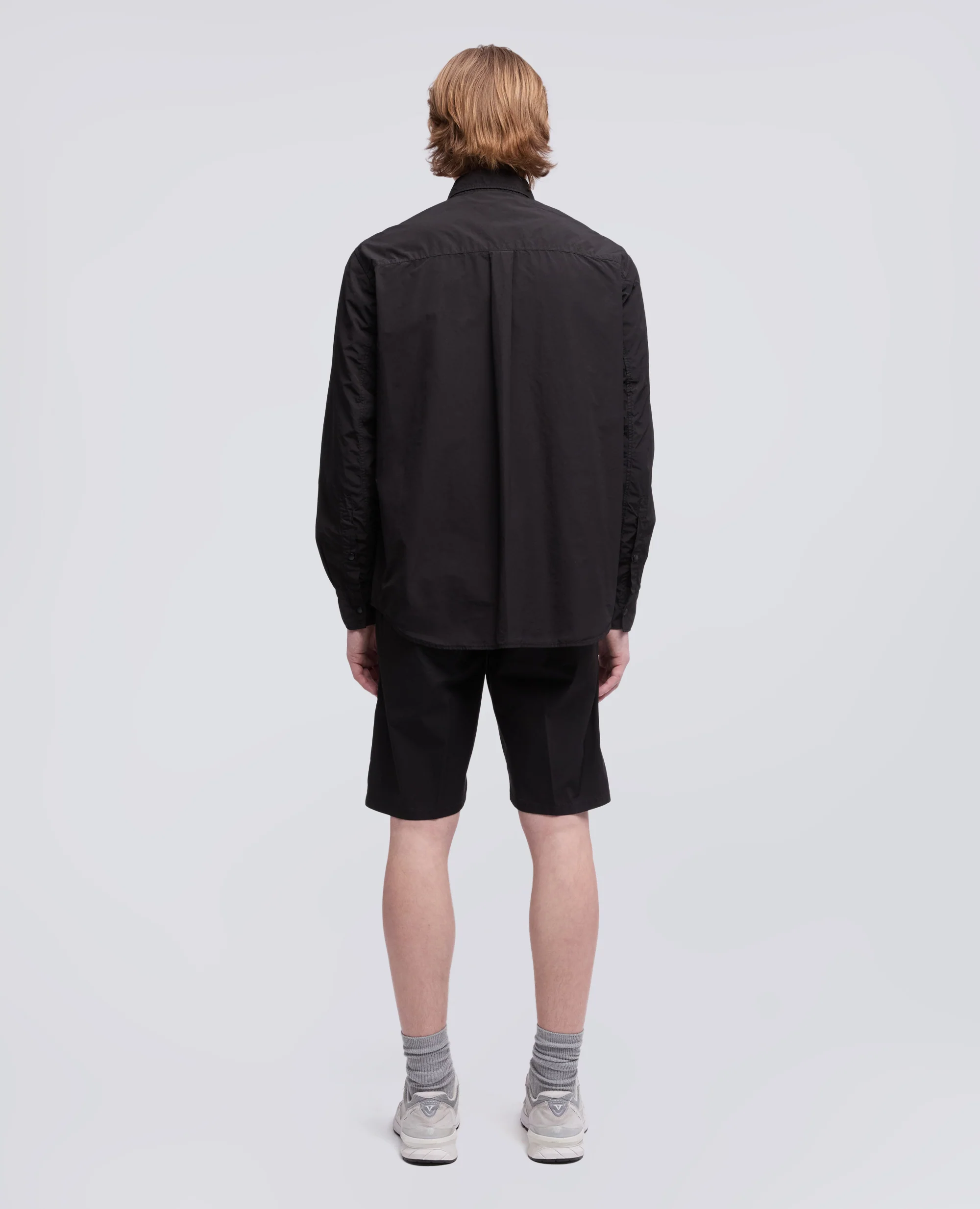 CAMICIA IN POLIESTERE E NYLON WATER REPELLENT - NERO - Image 3