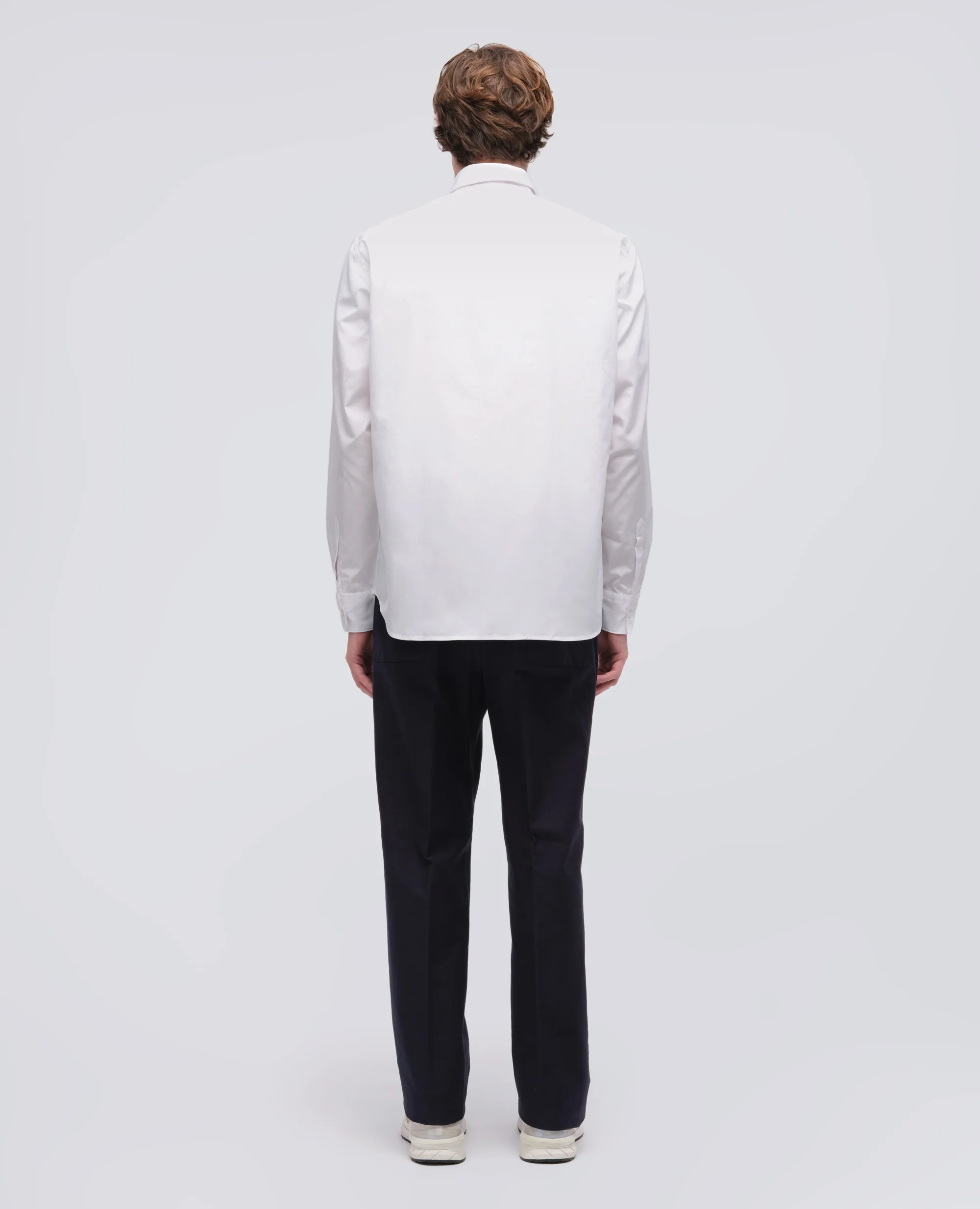 CAMICIA CLASSICA IN COTONE CON TASCHINO - BIANCO - Image 3