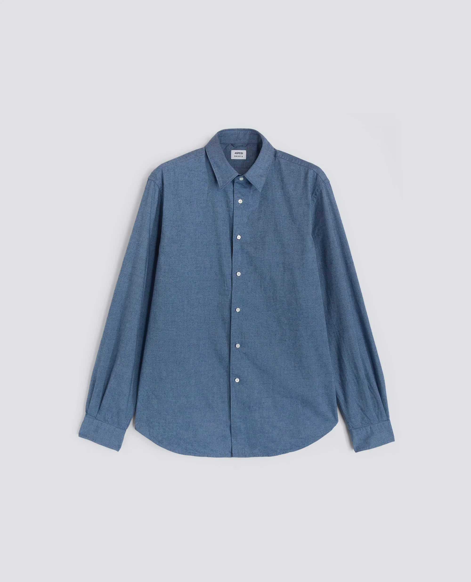 CAMICIA COMMA IN FLANELLA - AZZURRO