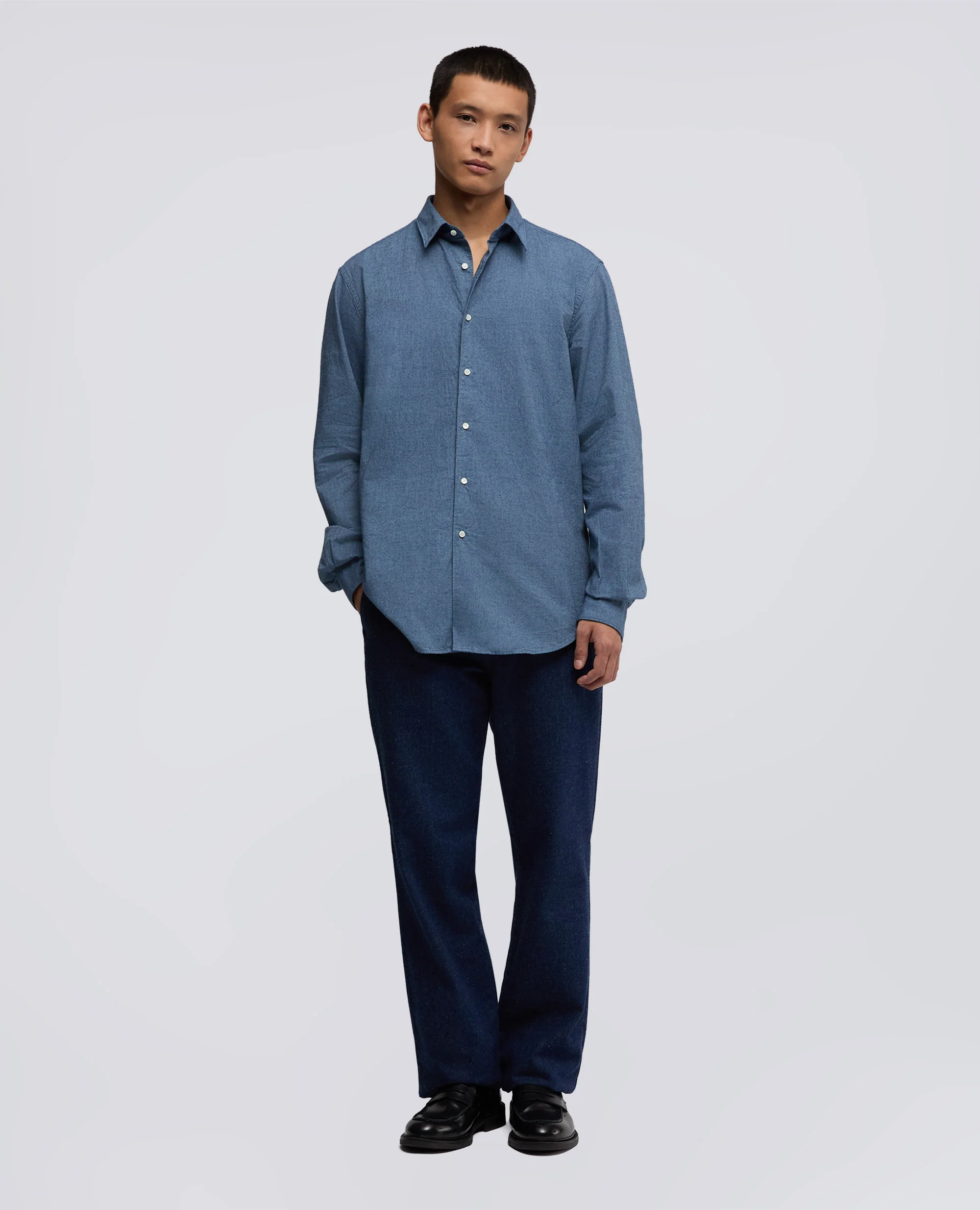 CAMICIA COMMA IN FLANELLA - AZZURRO - Image 2