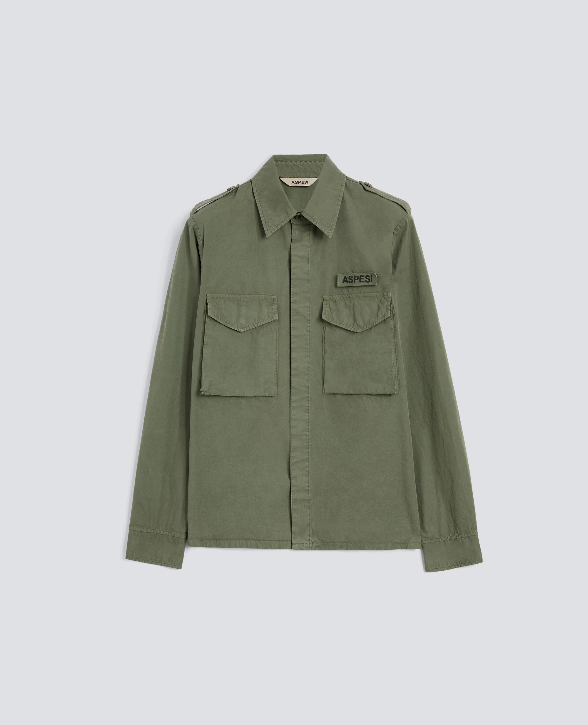 CAMICIA MILITARE IN COTONE - VERDE