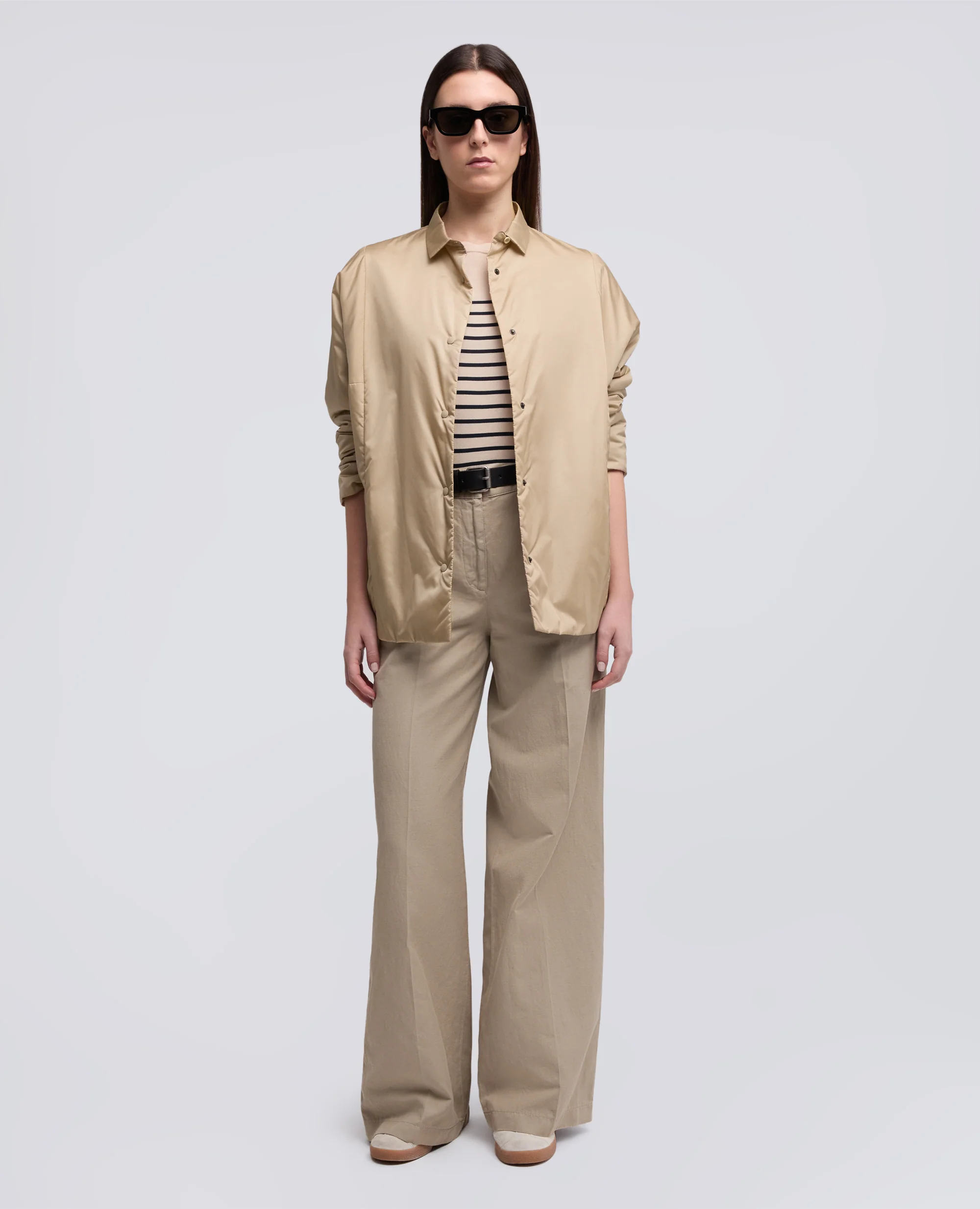 CAMICIA IMBOTTITA IN NYLON - BEIGE - Image 2