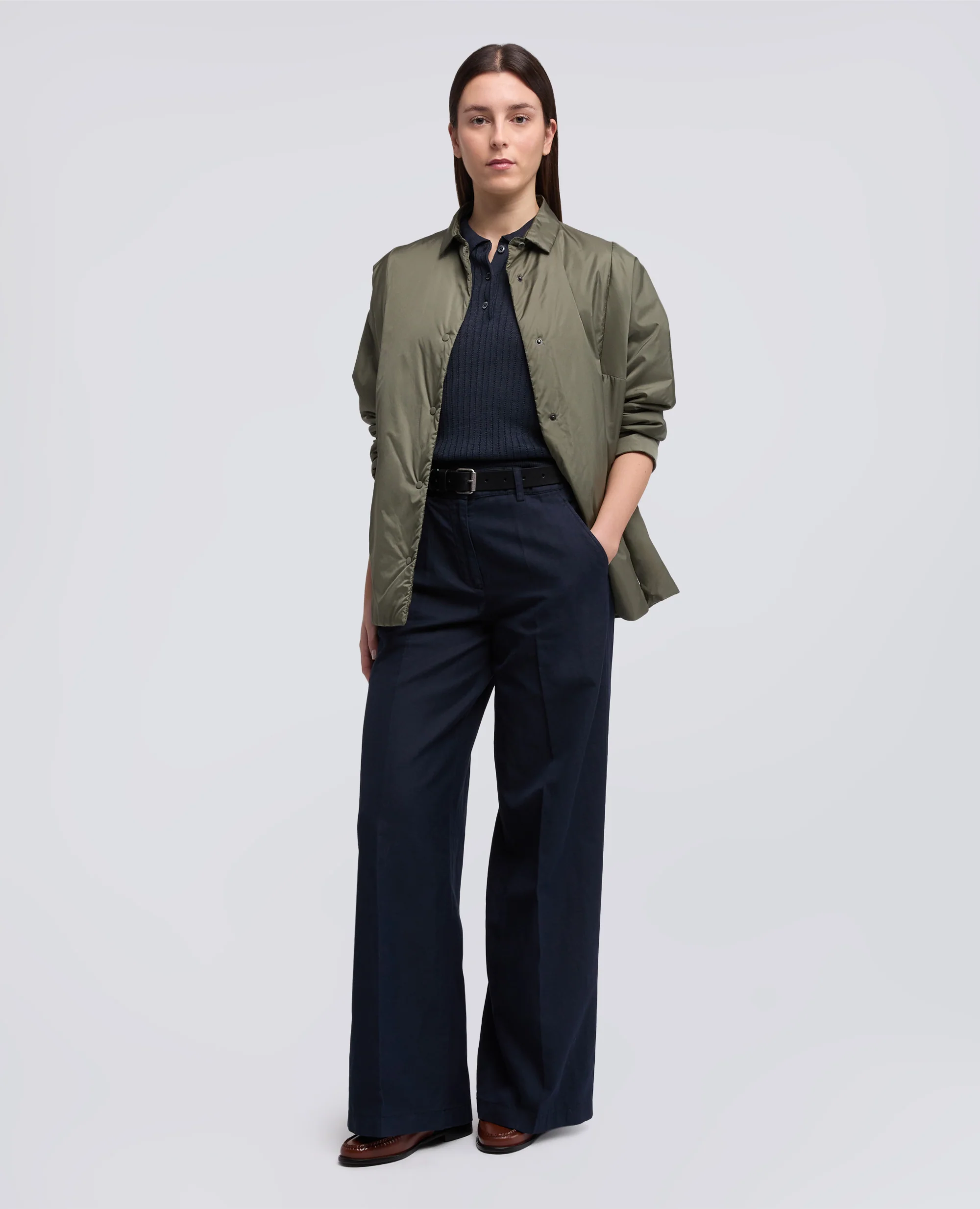 CAMICIA IMBOTTITA IN NYLON - OLIVA - Image 2