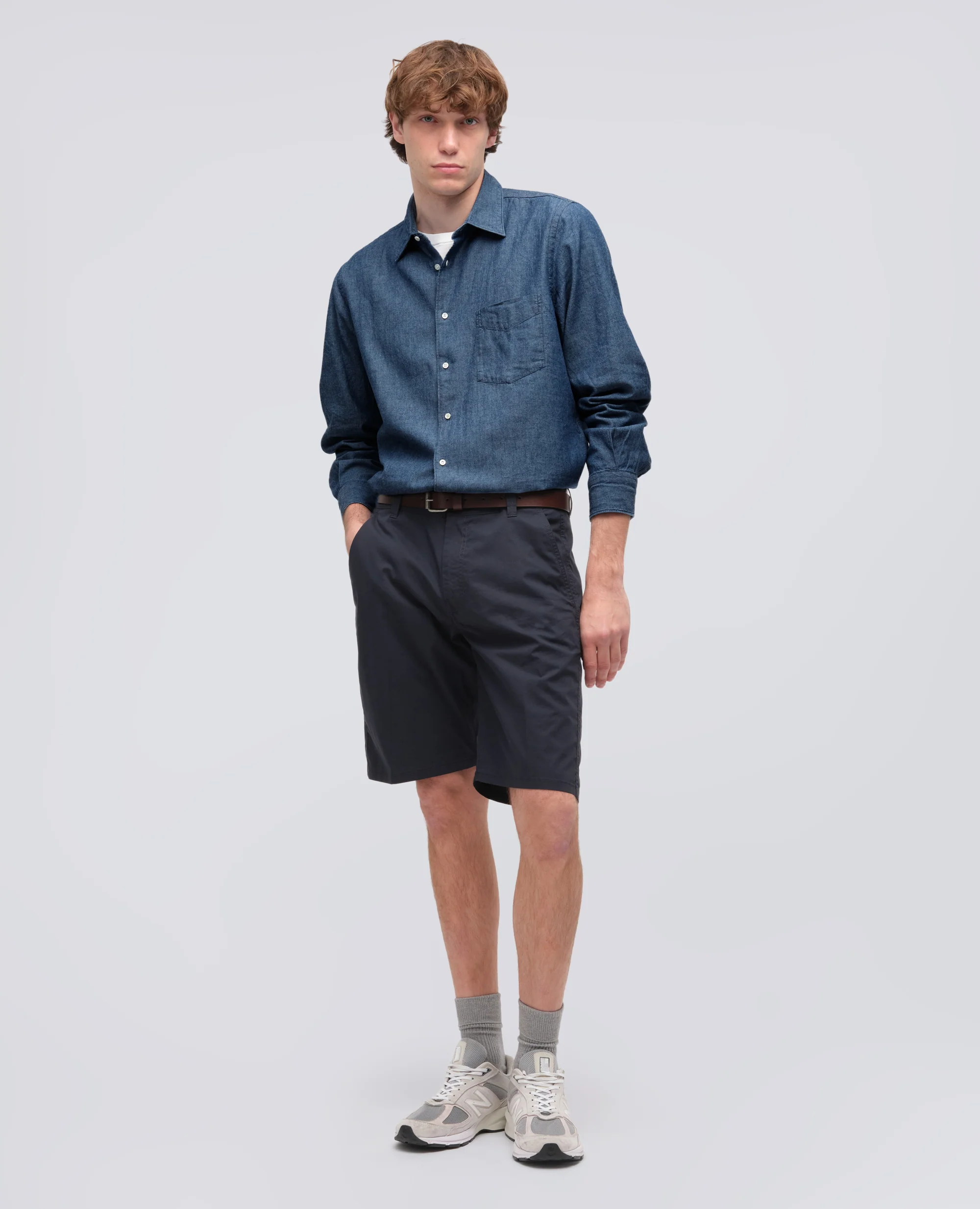 CAMICIA IN CHAMBRAY DI COTONE GIAPPONESE - DENIM MEDIO - Image 2