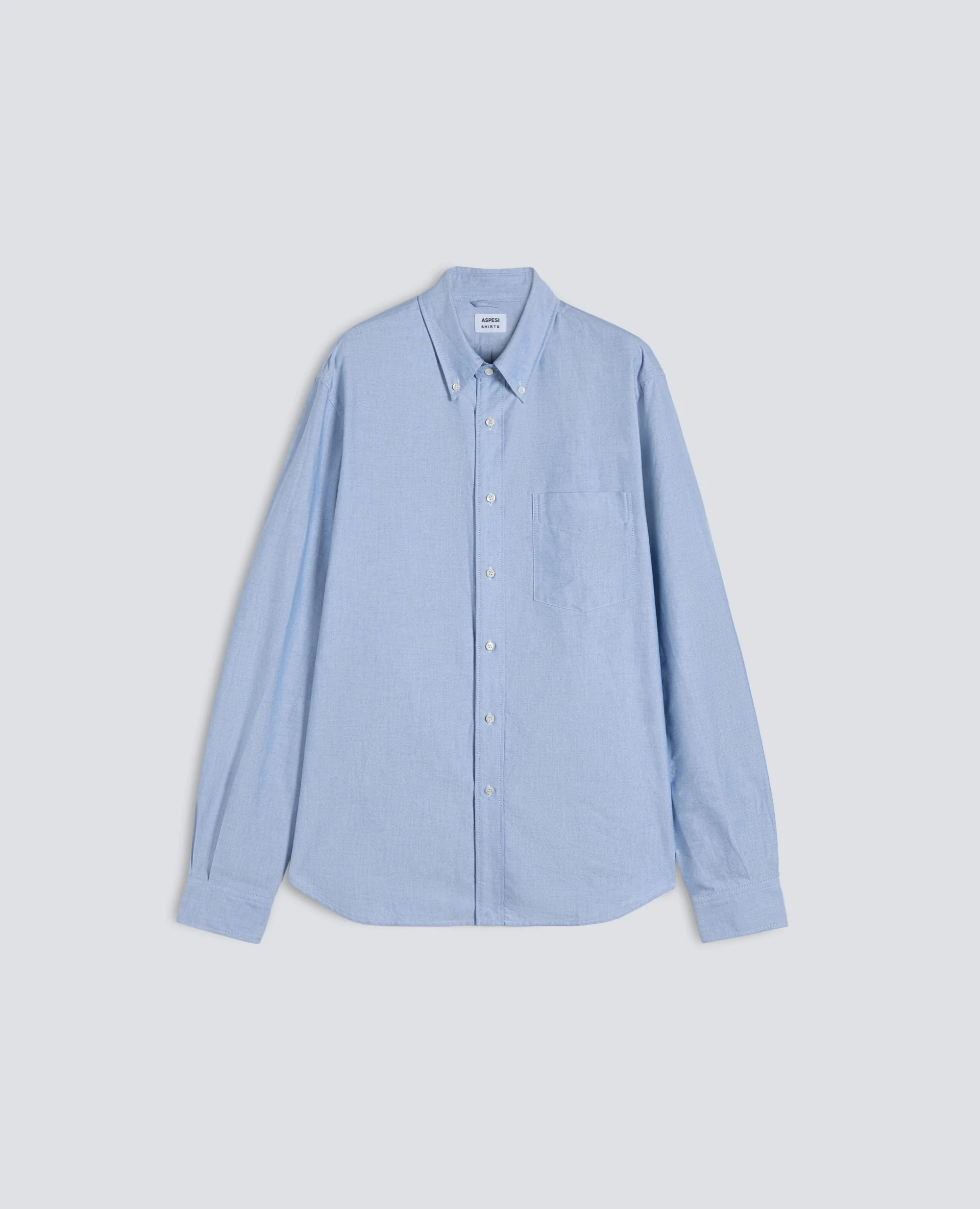 CAMICIA IN COTONE OXFORD CON COLLO BUTTON DOWN - AZZURRO