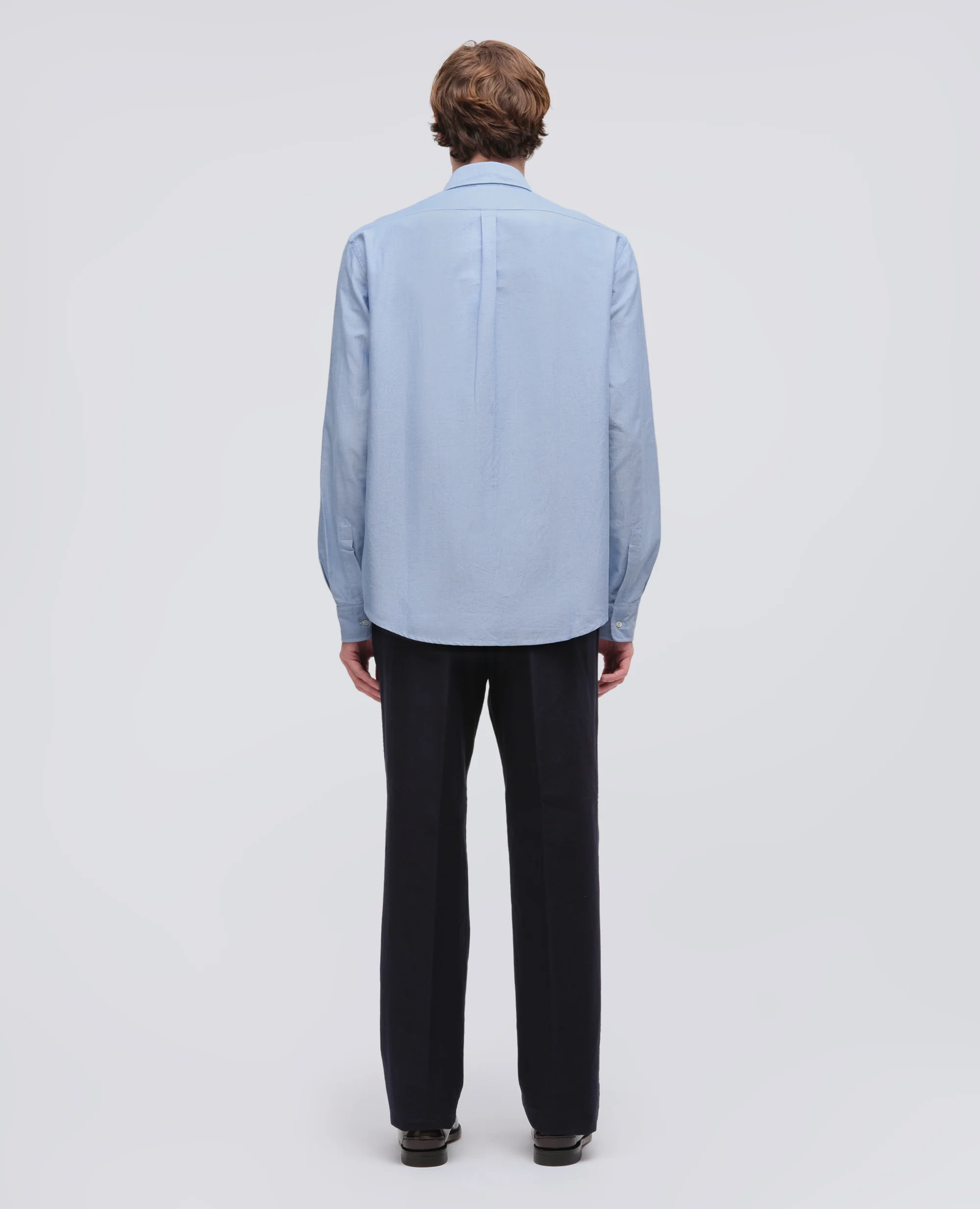 CAMICIA IN COTONE OXFORD CON COLLO BUTTON DOWN - AZZURRO - Image 3