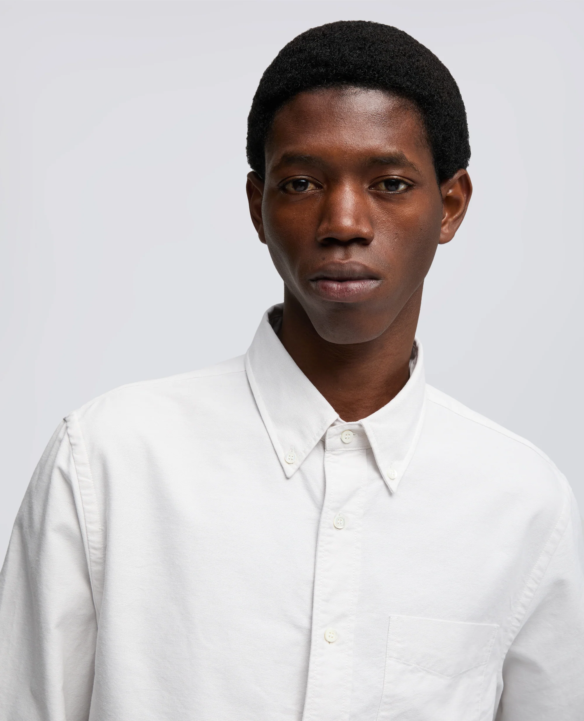 CAMICIA IN COTONE OXFORD CON COLLO BUTTON DOWN - GRIGIO - Image 4