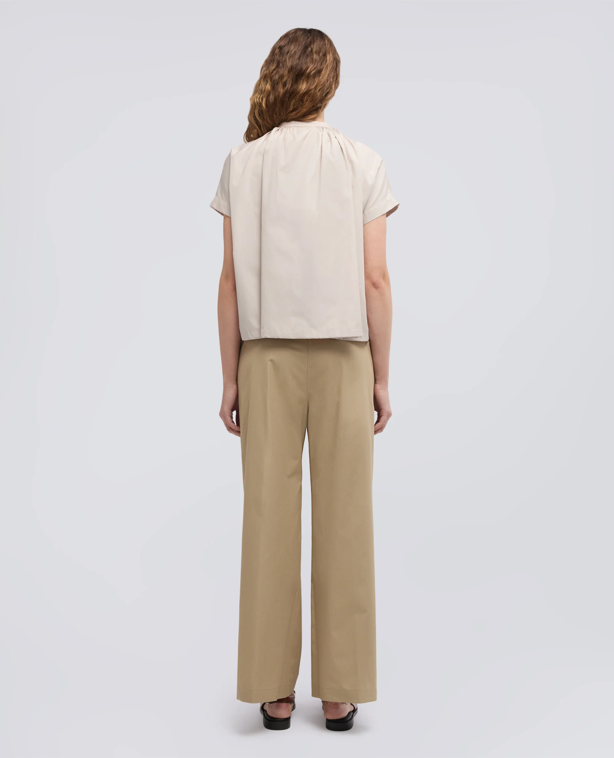 CAMICIA IN POPELINE DI COTONE - BEIGE - Image 3