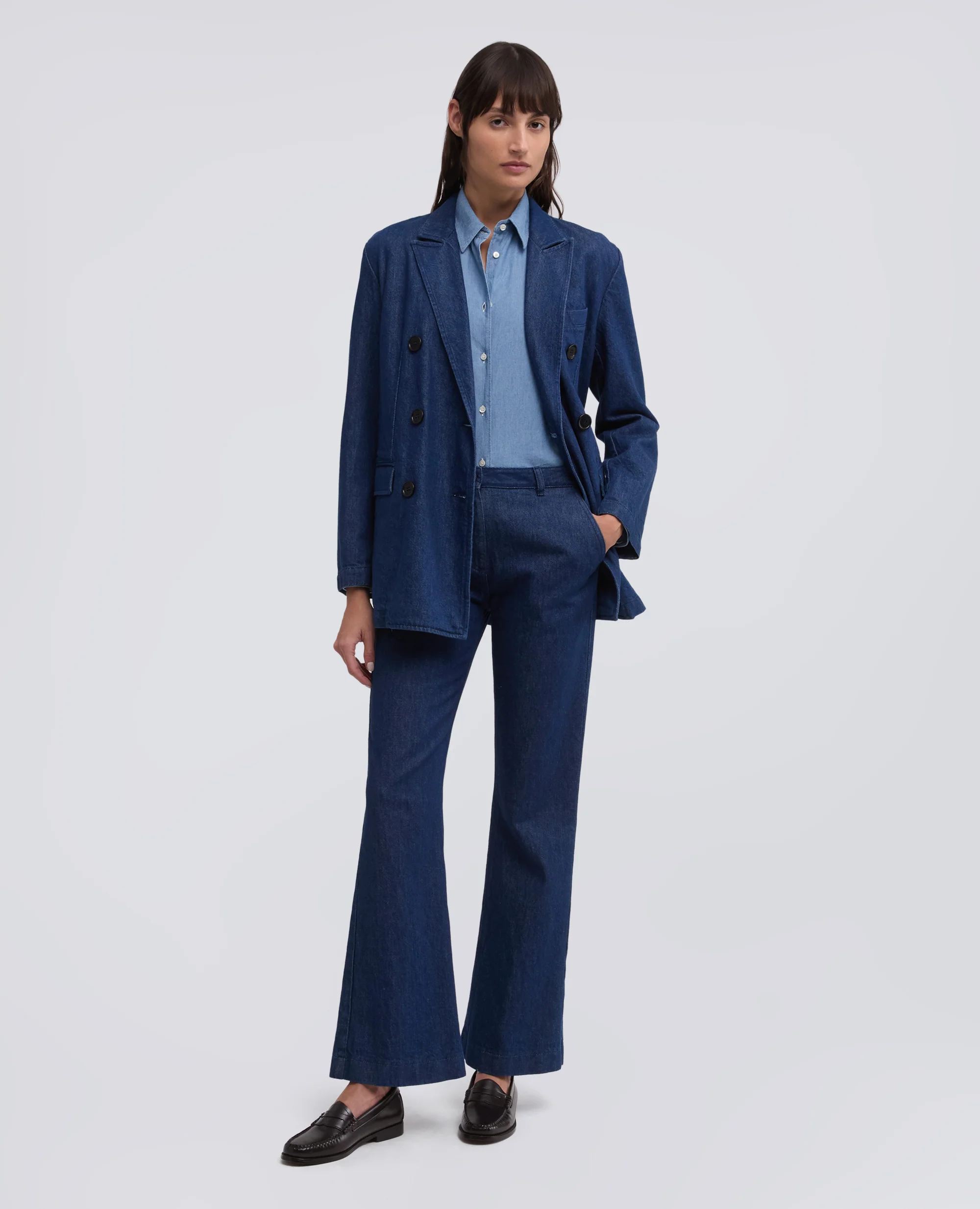CAMICIA IN CHAMBRAY DI COTONE - DENIM CHIARO - Image 2