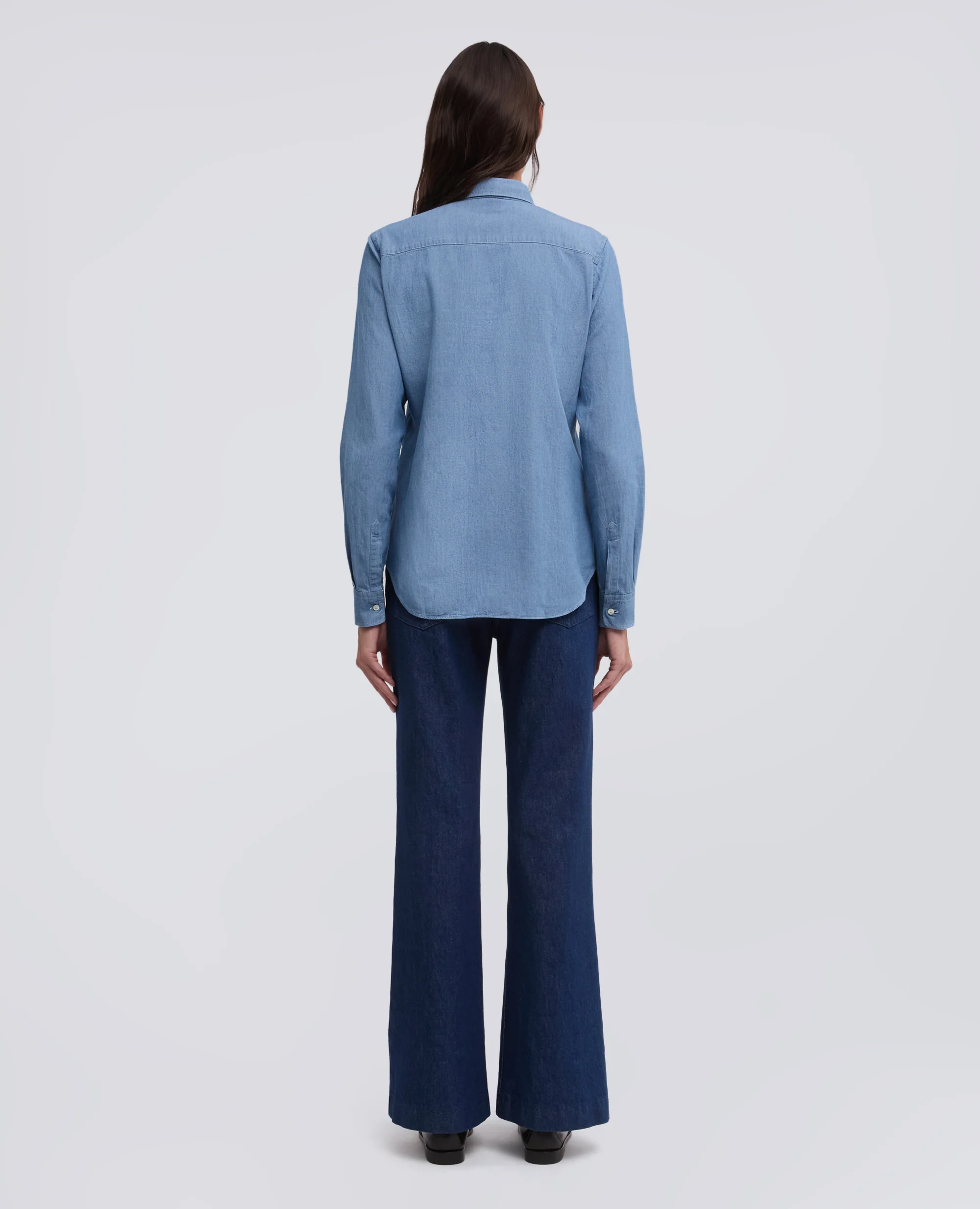 CAMICIA IN CHAMBRAY DI COTONE - DENIM CHIARO - Image 3