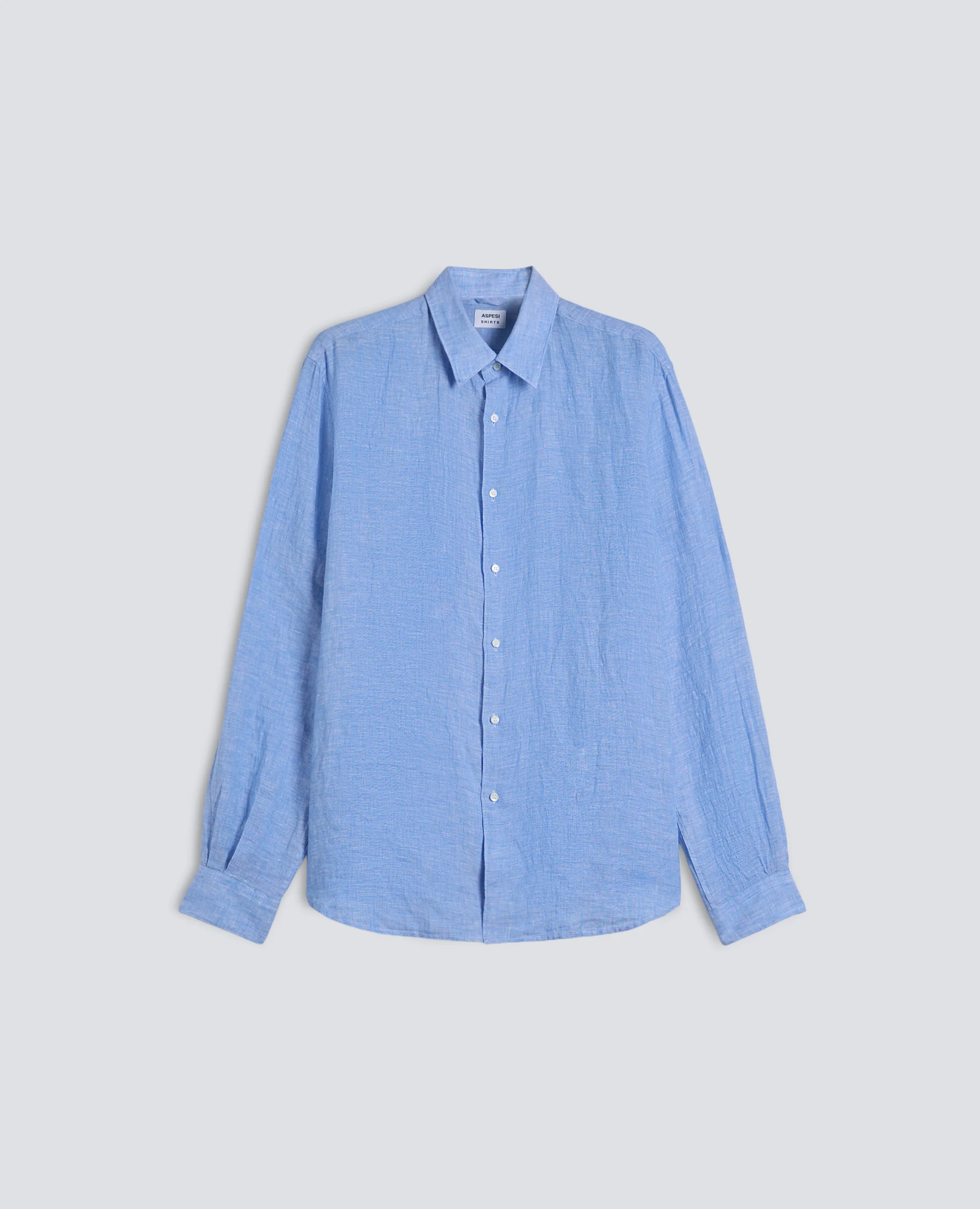 CAMICIA COMMA IN LINO DELAVE - AZZURRO