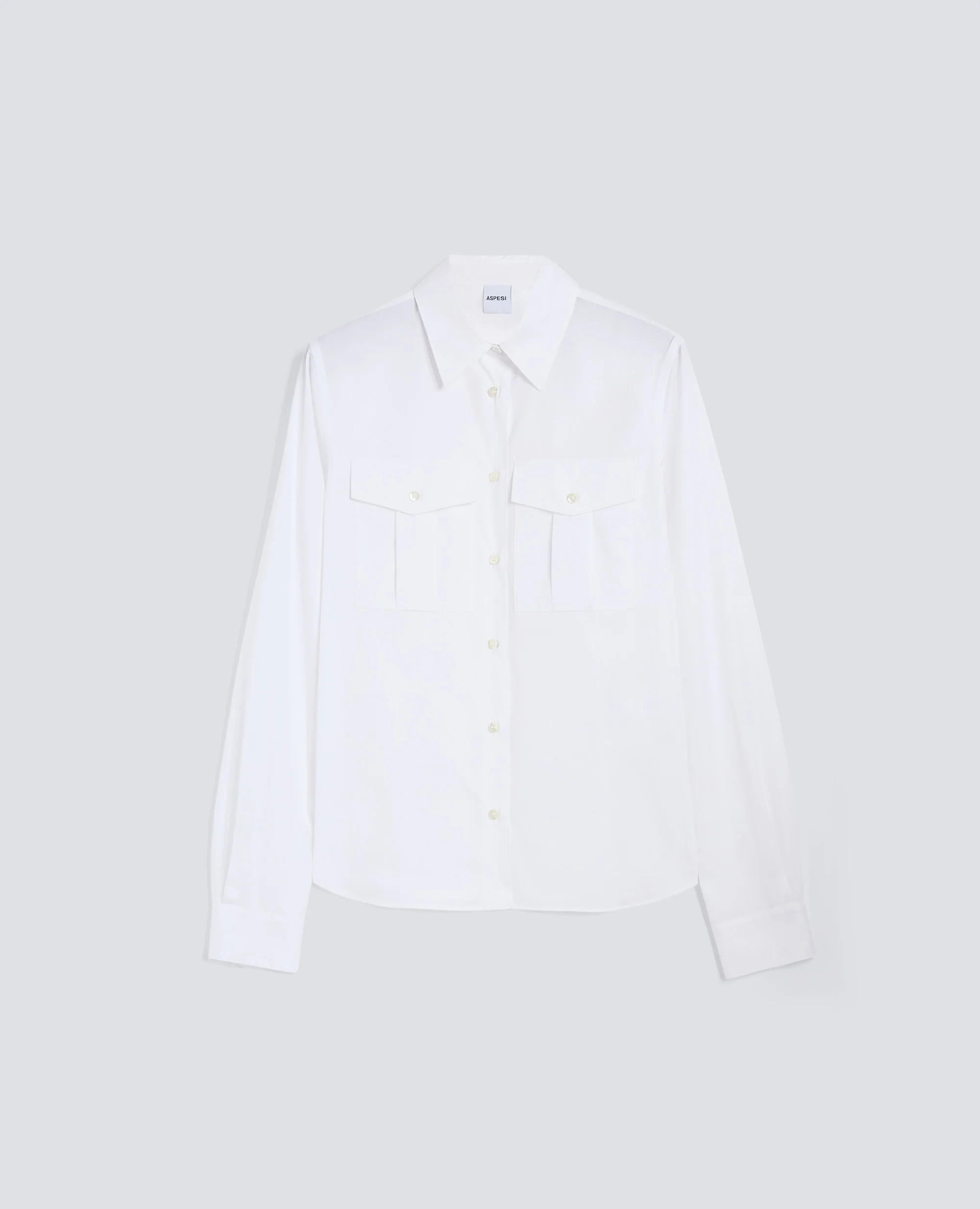 CAMICIA CLASSICA IN POPELINE DI COTONE - BIANCO