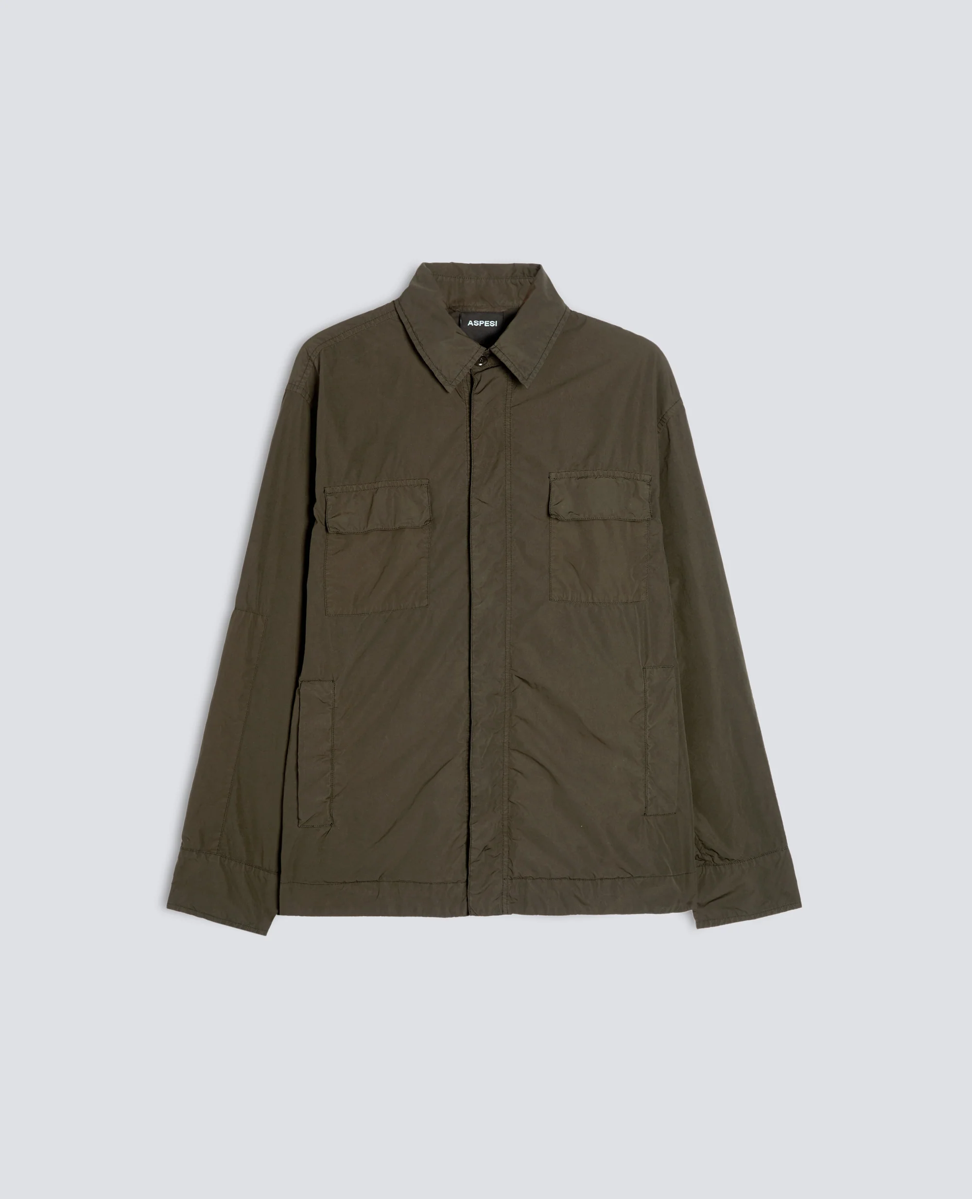 CAMICIA SFODERATA IN POLY-NYLON COMPATTO - MILITARE