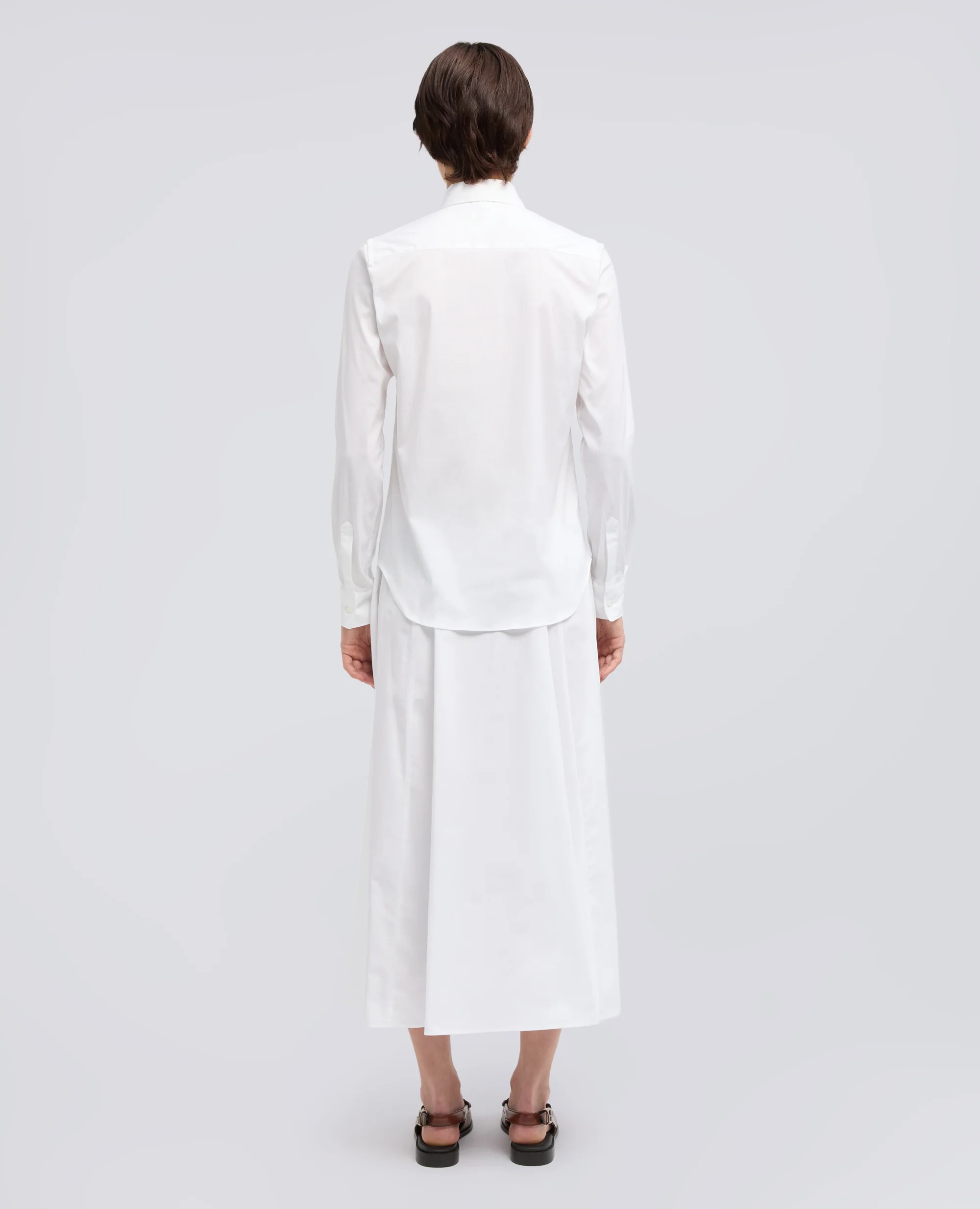 CAMICIA IN POPELINE DI MISTO COTONE STRETCH - BIANCO - Image 3
