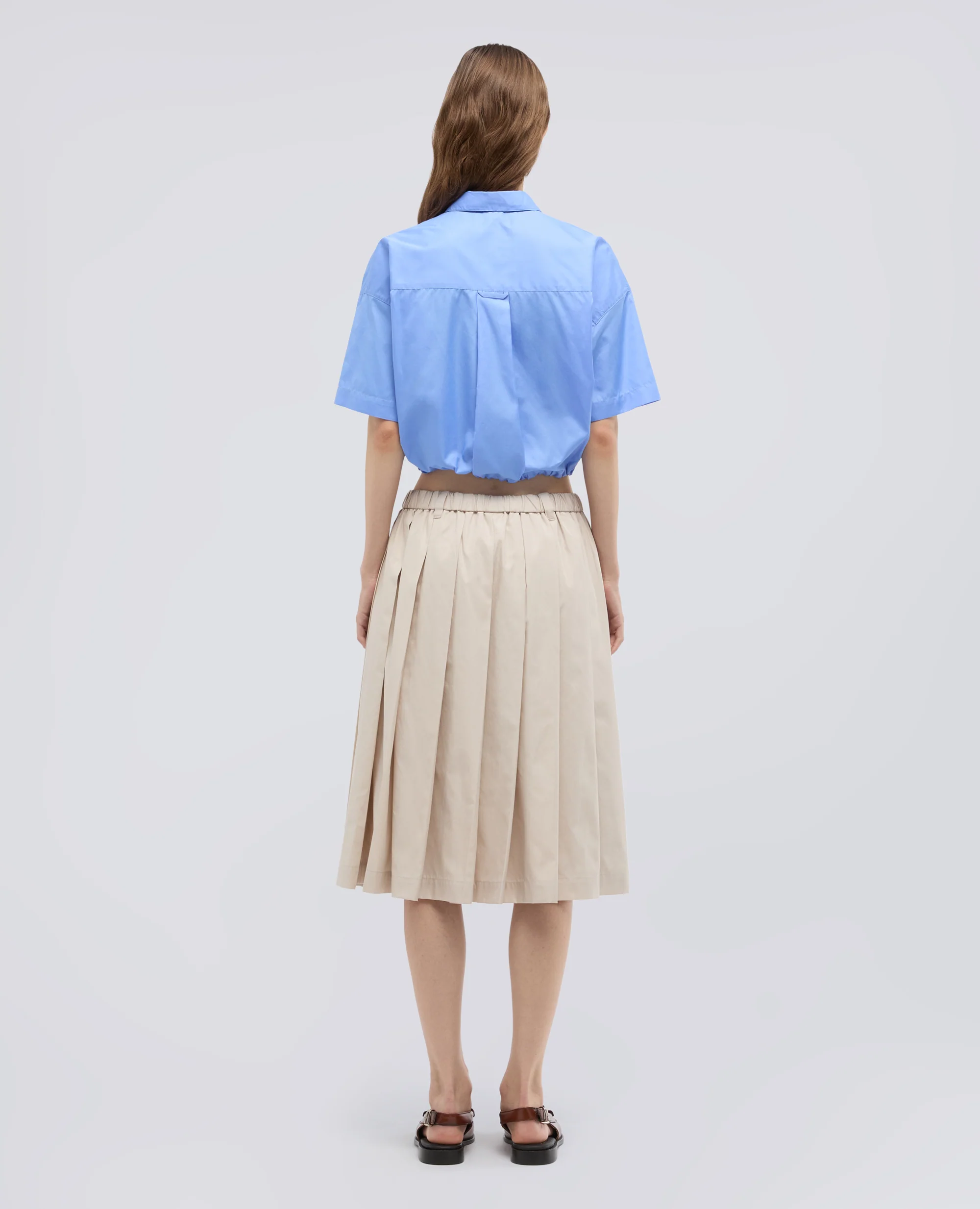 CAMICIA IN POPELINE DI COTONE - AZZURRO - Image 3