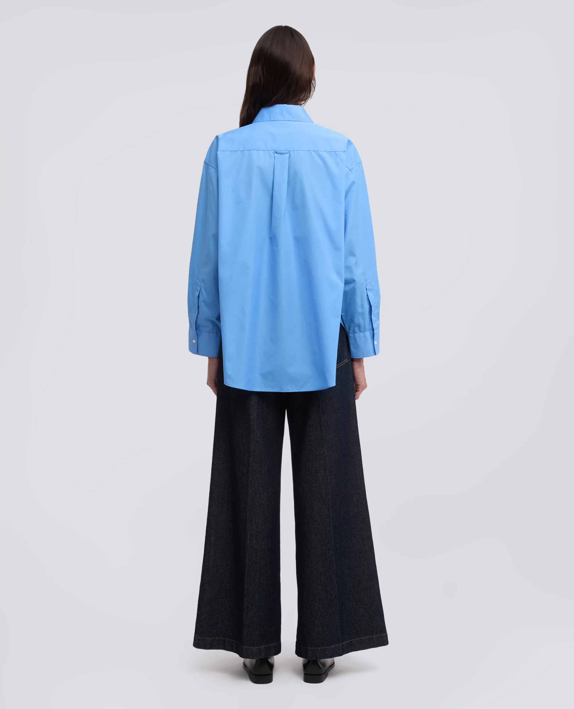 CAMICIA IN POPELINE DI COTONE - AZZURRO - Image 6