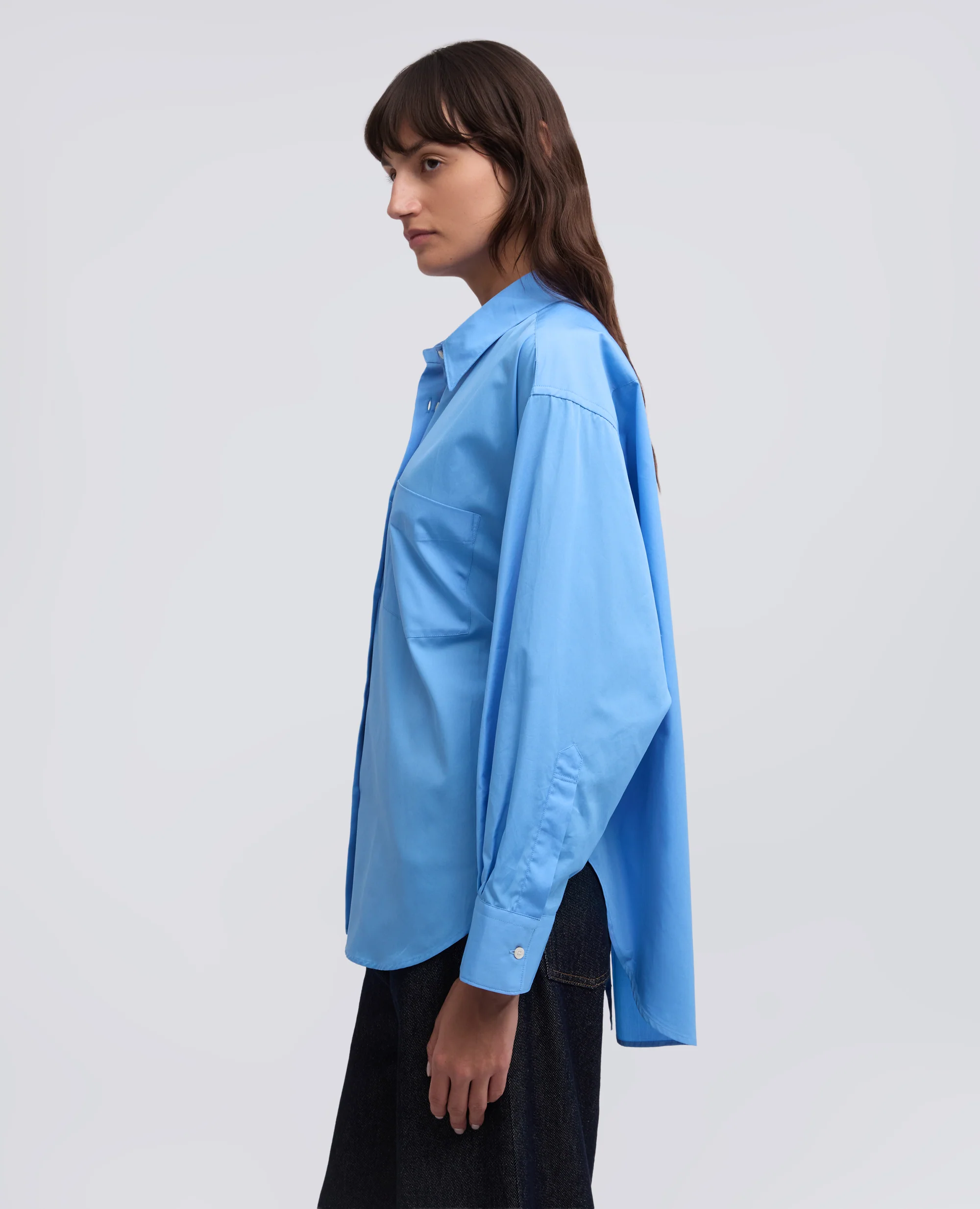 CAMICIA IN POPELINE DI COTONE - AZZURRO - Image 7