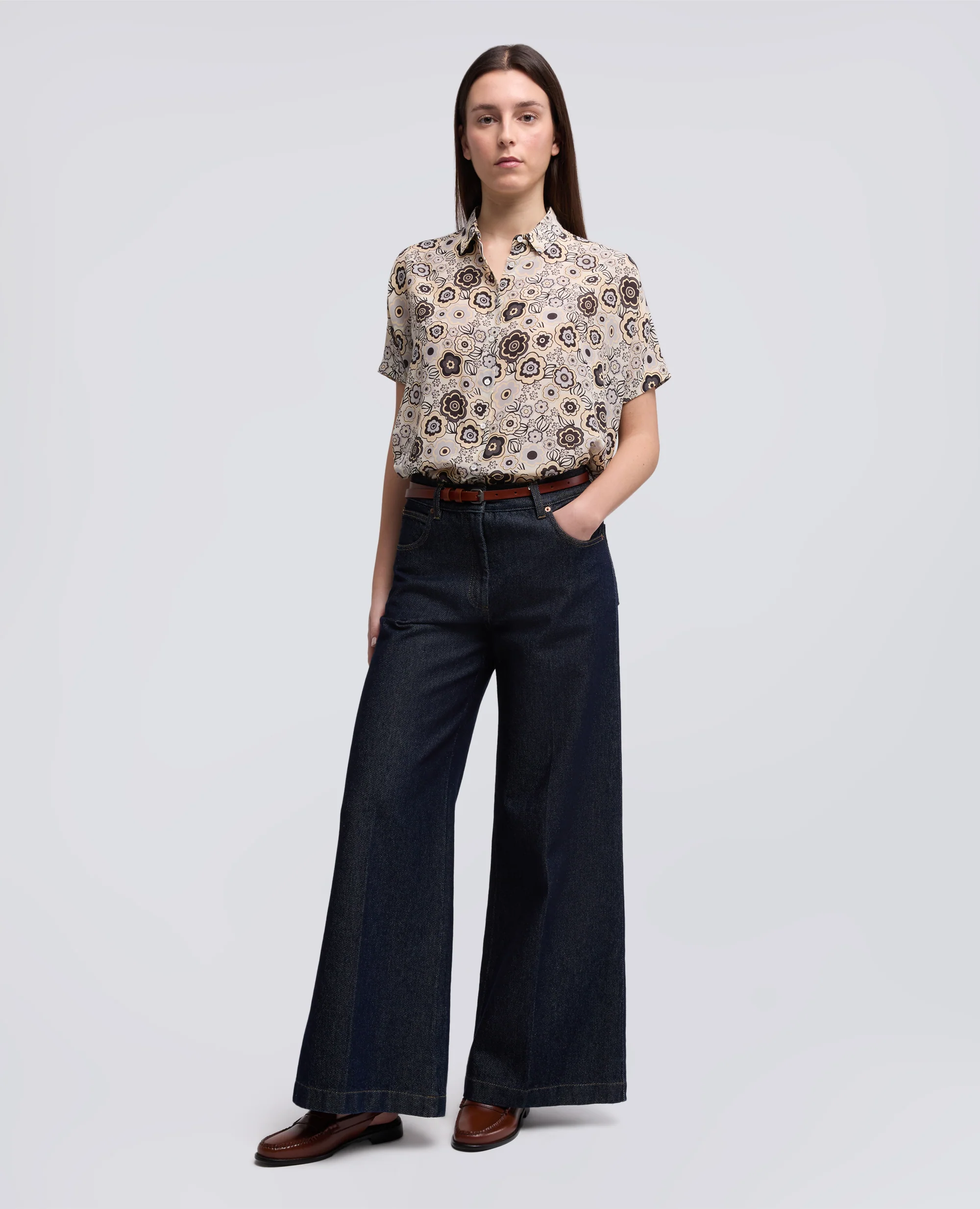 CAMICIA IN CREPE DE CHINE SETA - NATURALE - Image 2