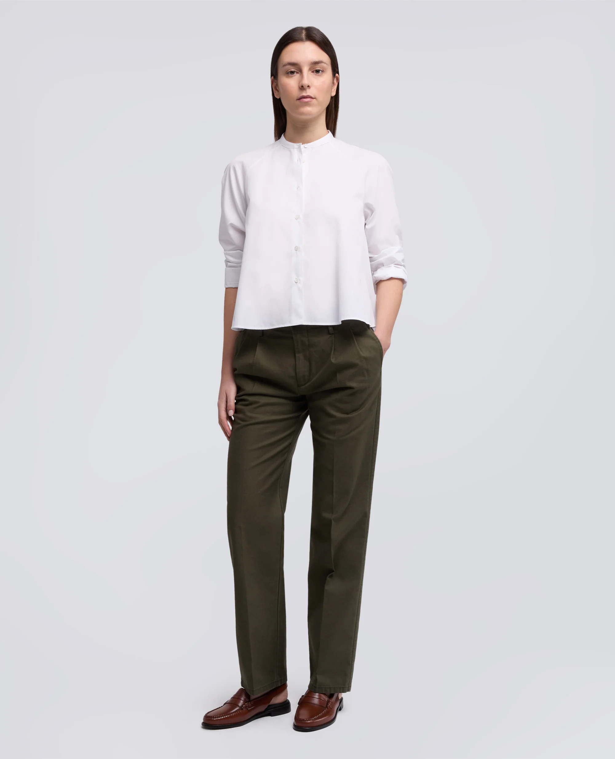 CAMICIA IN POPELINE DI COTONE - BIANCO - Image 2