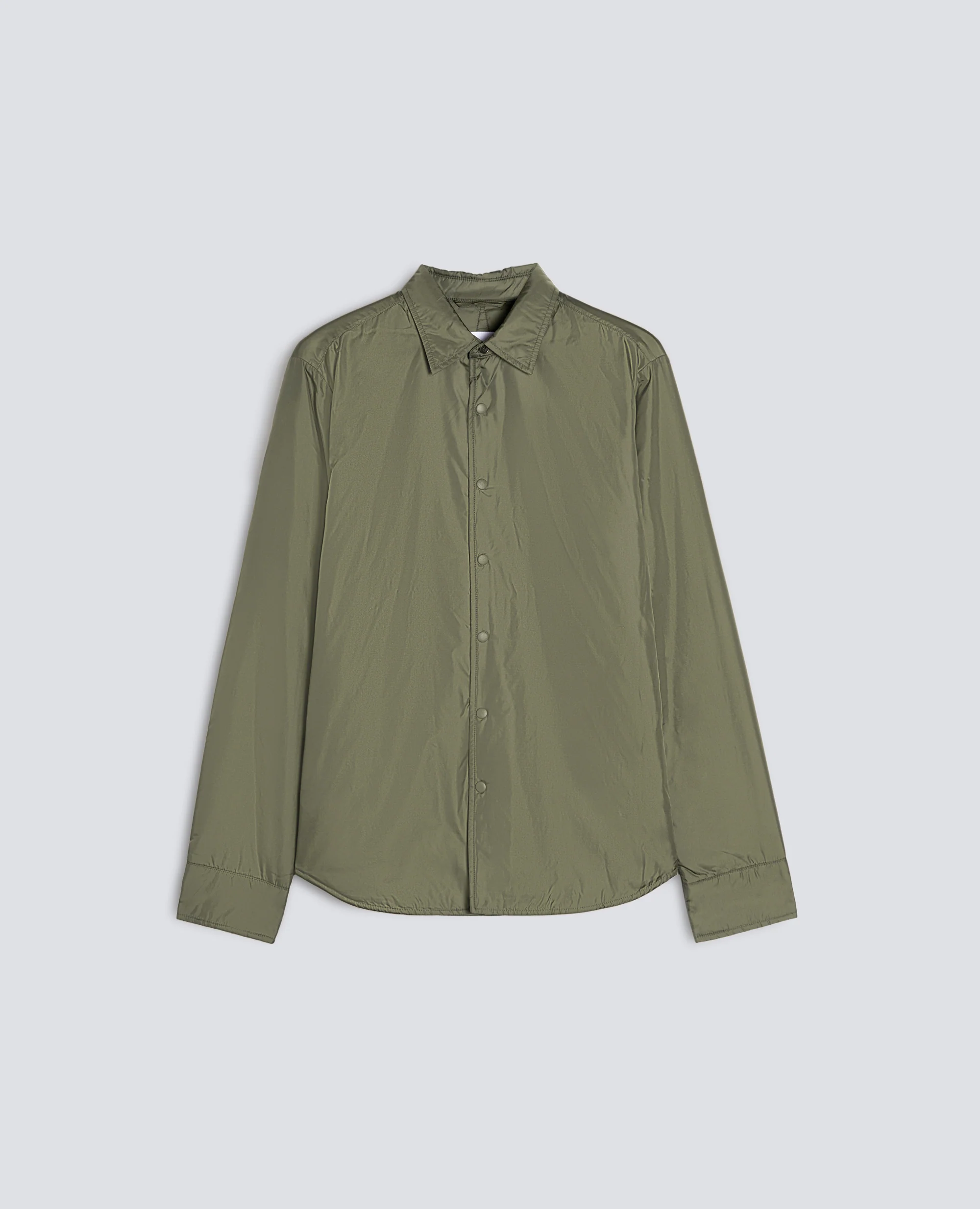 CAMICIA IMBOTTITA IN NYLON LEGGERO - OLIVA
