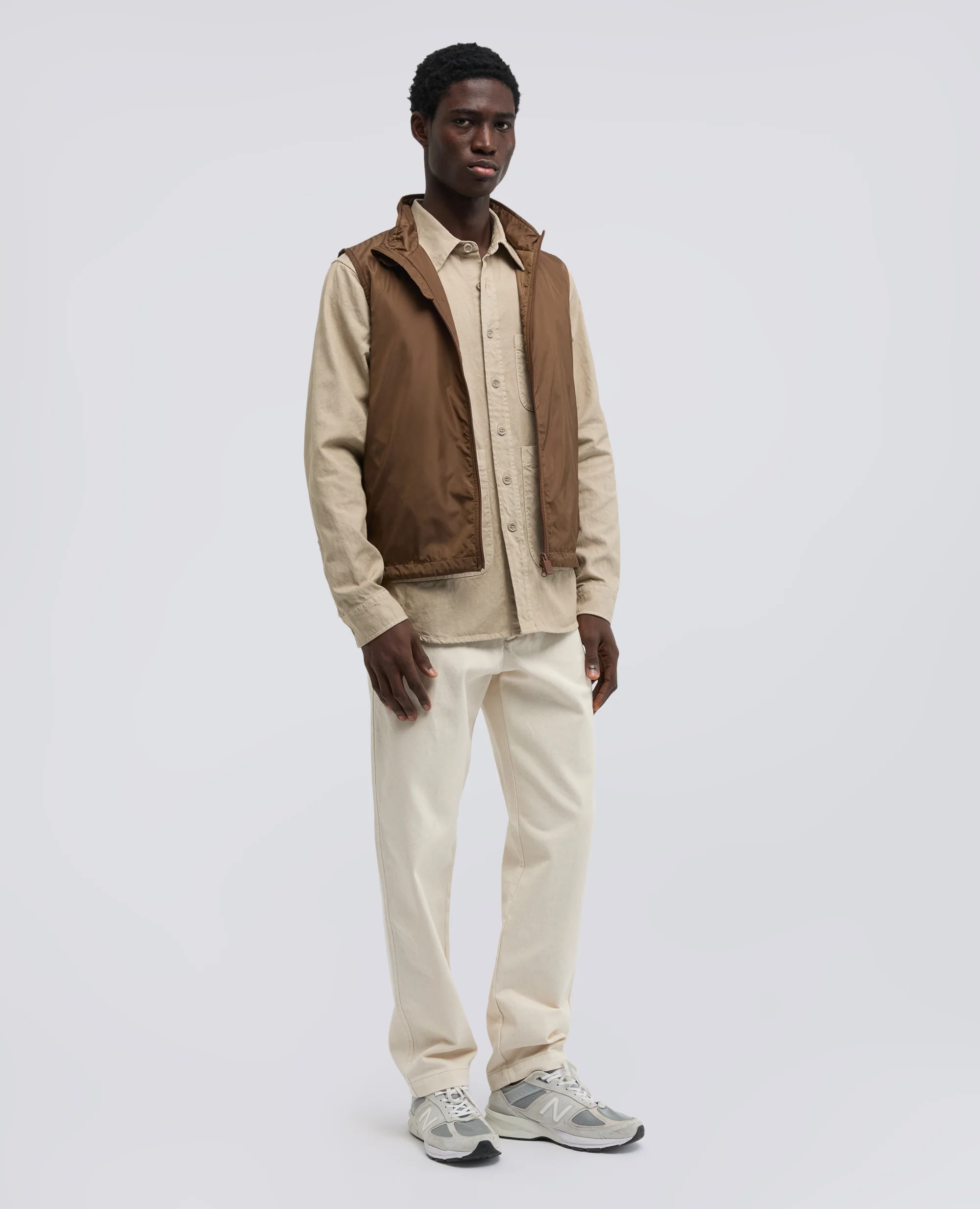 CAMICIA UTILITY IN TELA RUSTICA DI COTONE-LINO - BEIGE - Image 2