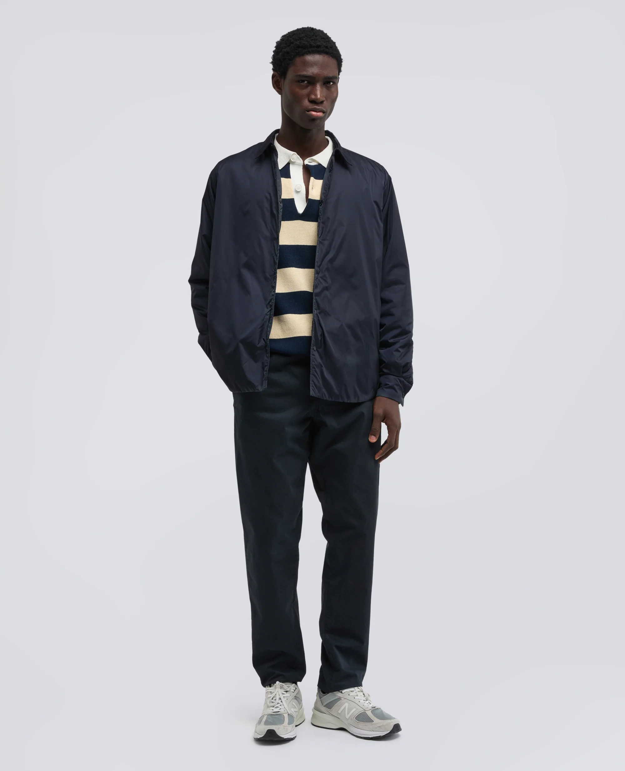 CAMICIA IN NYLON LEGGERO IMBOTTITA - NAVY - Image 2