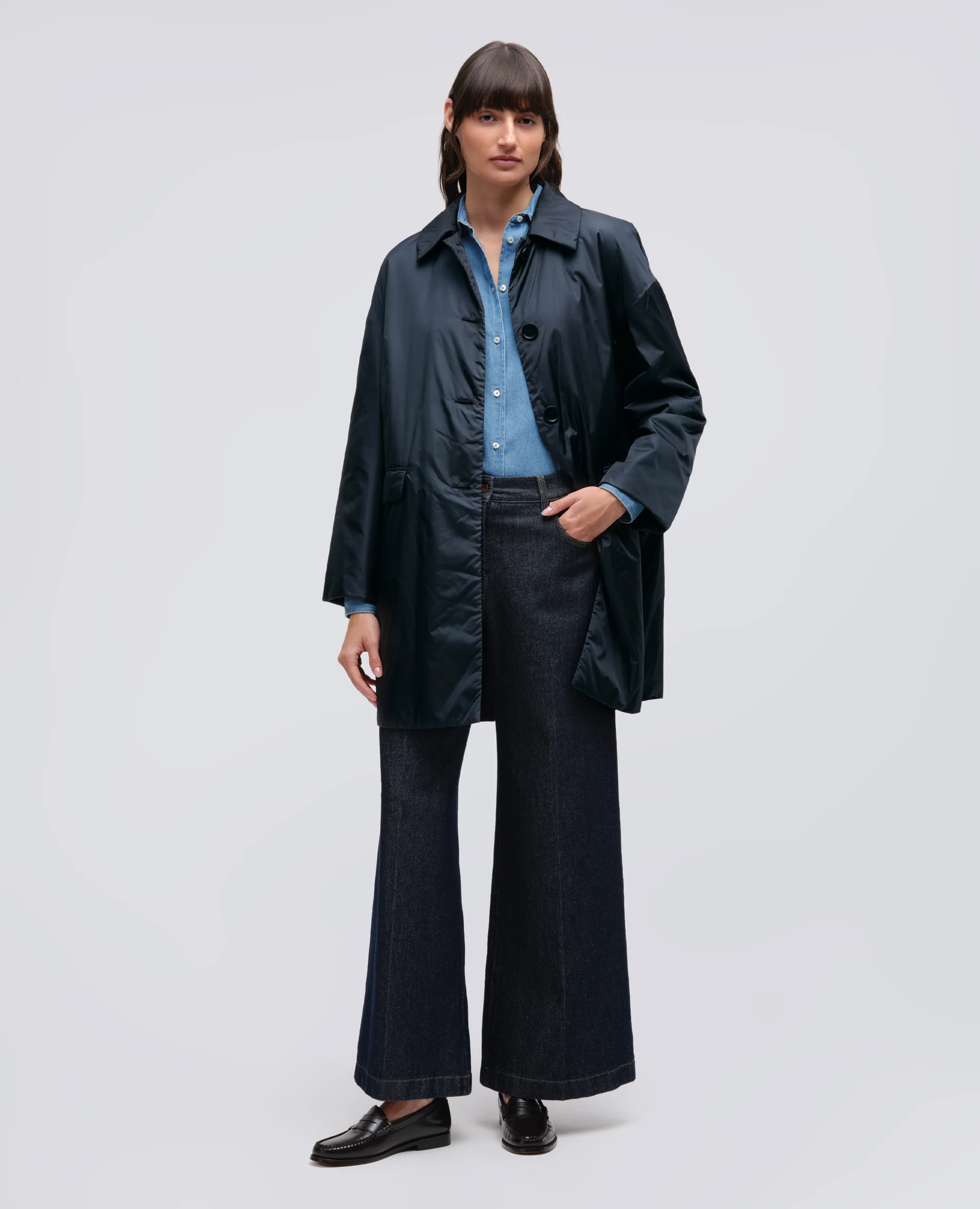 CAPPOTTO TEENA IN NYLON - NAVY - Image 2