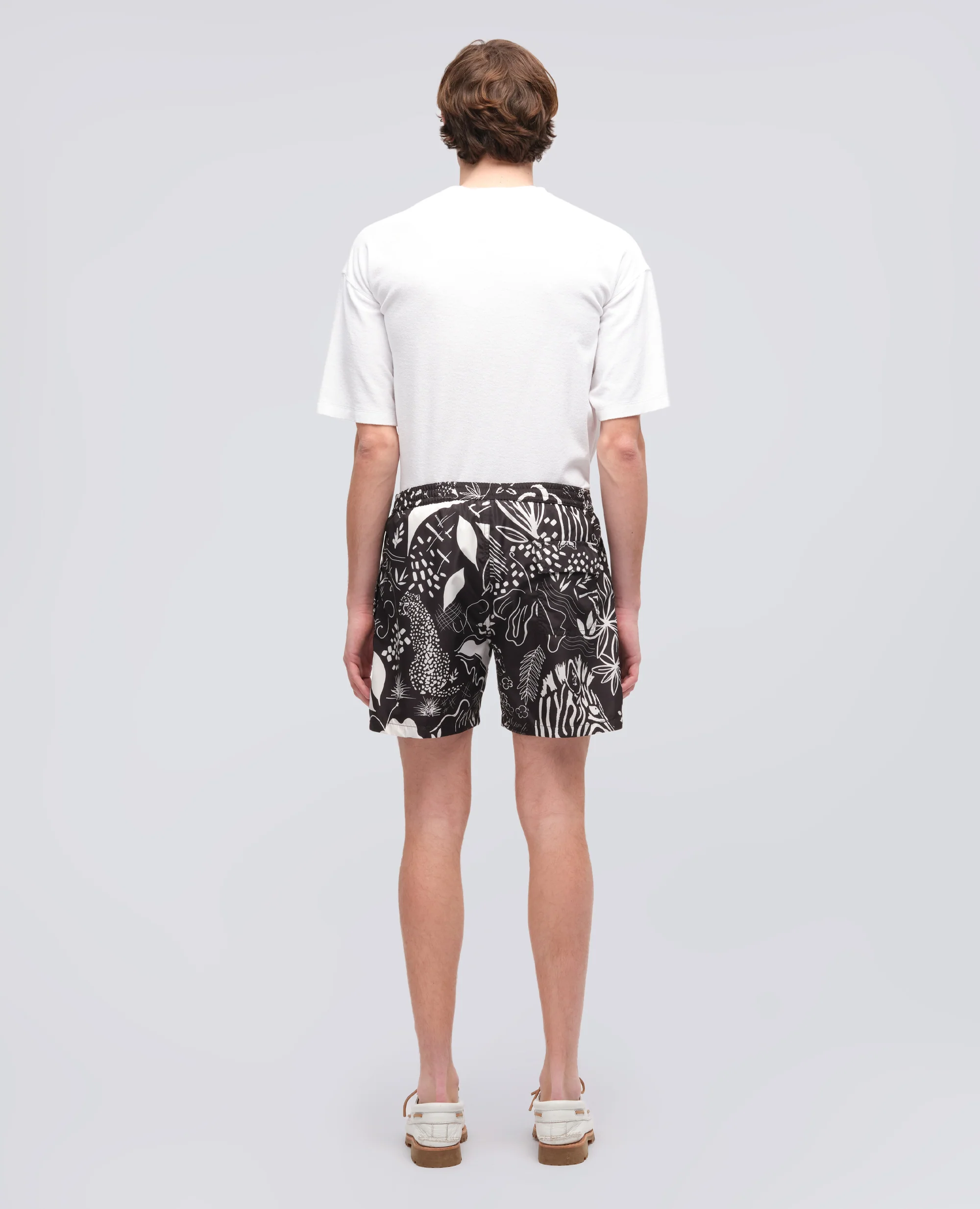 COSTUME IN POLIESTERE STAMPATO WATER REPELLENT - FIORE NERO - Image 3