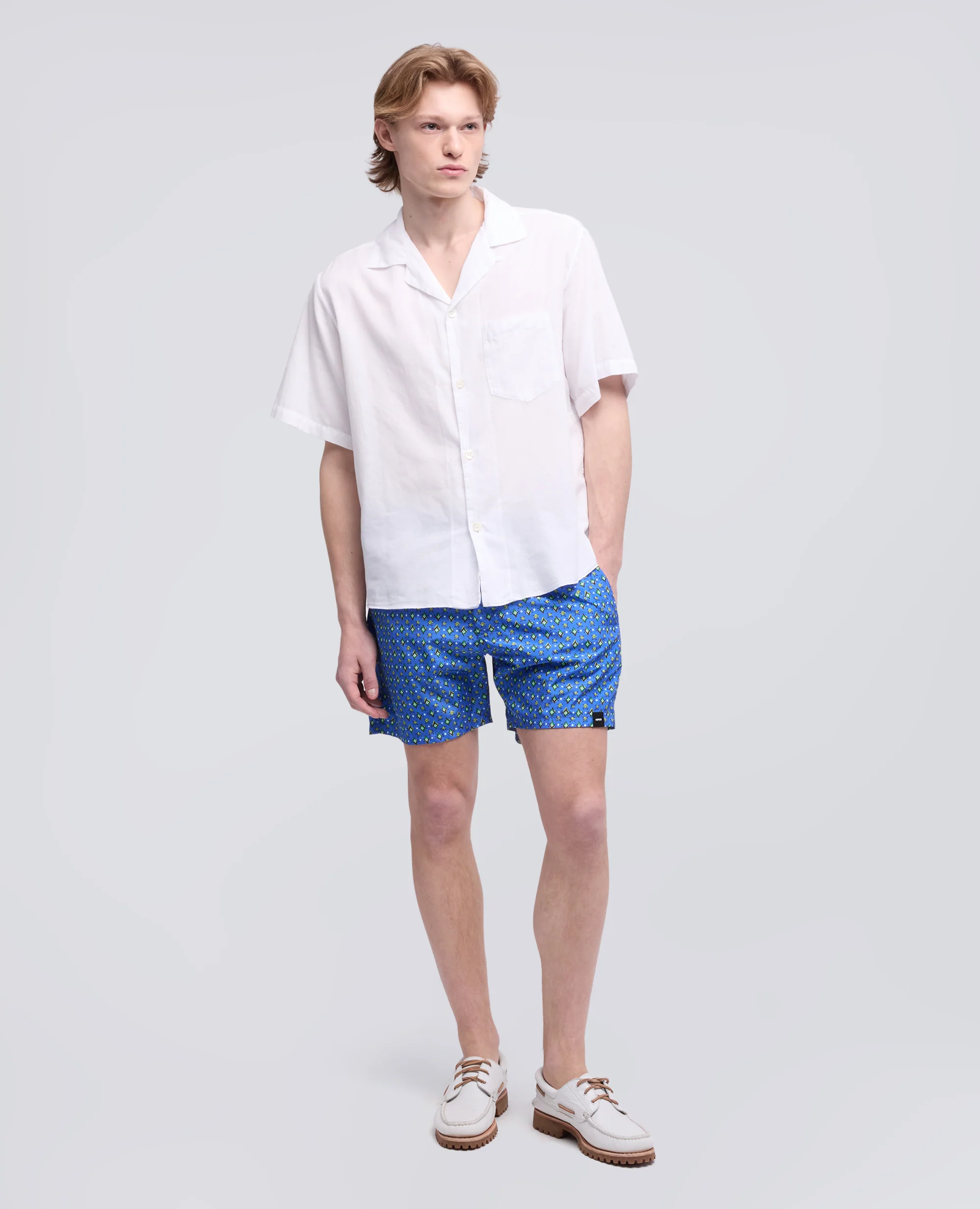 COSTUME IN POLIESTERE STAMPATO WATER REPELLENT - STAMPA BLU - Image 2