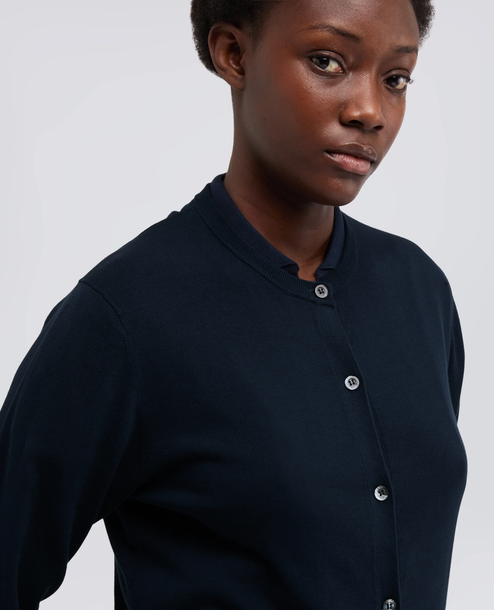 CARGIDAN GIROCOLLO IN COTONE - NAVY - Image 4