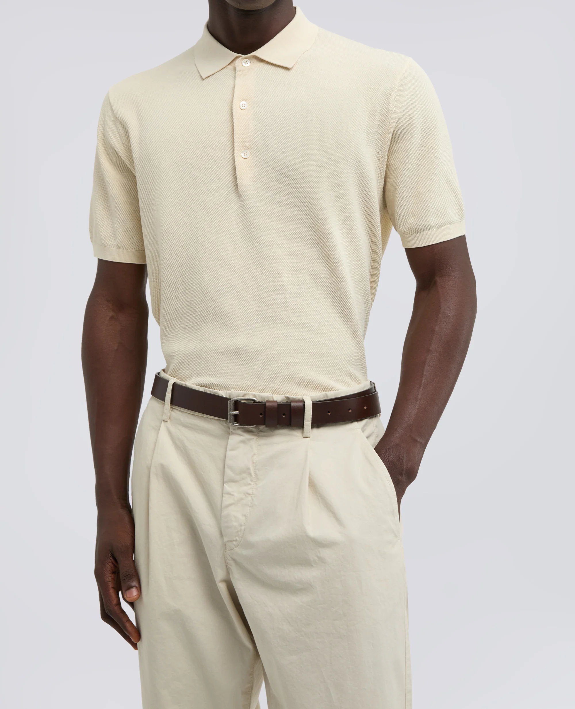 CINTURA DA UOMO IN PELLE - MARRONE - Image 3