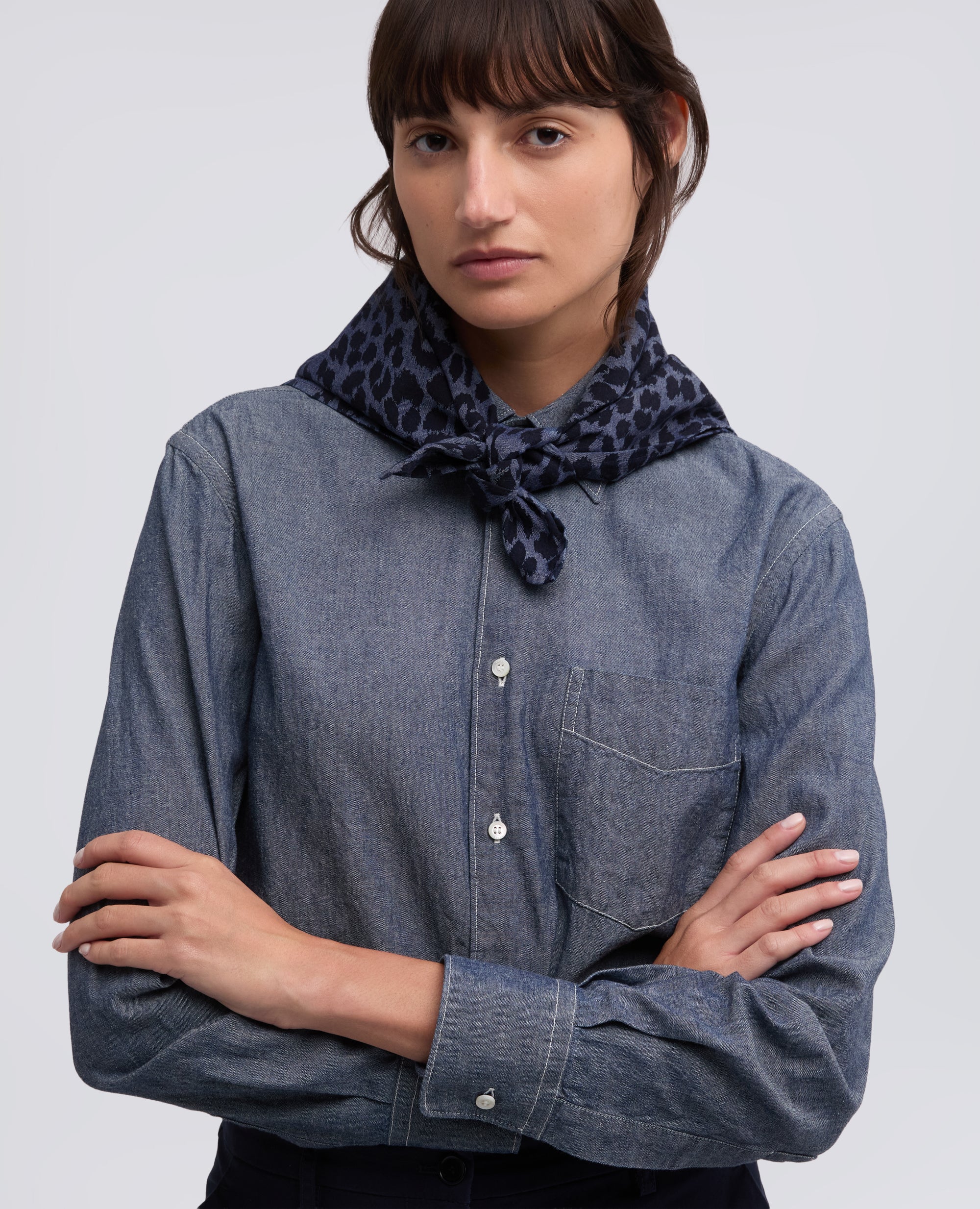 FOULARD IN CHAMBRAY DI COTONE GIAPPONESE - ANIMALIER - Image 4