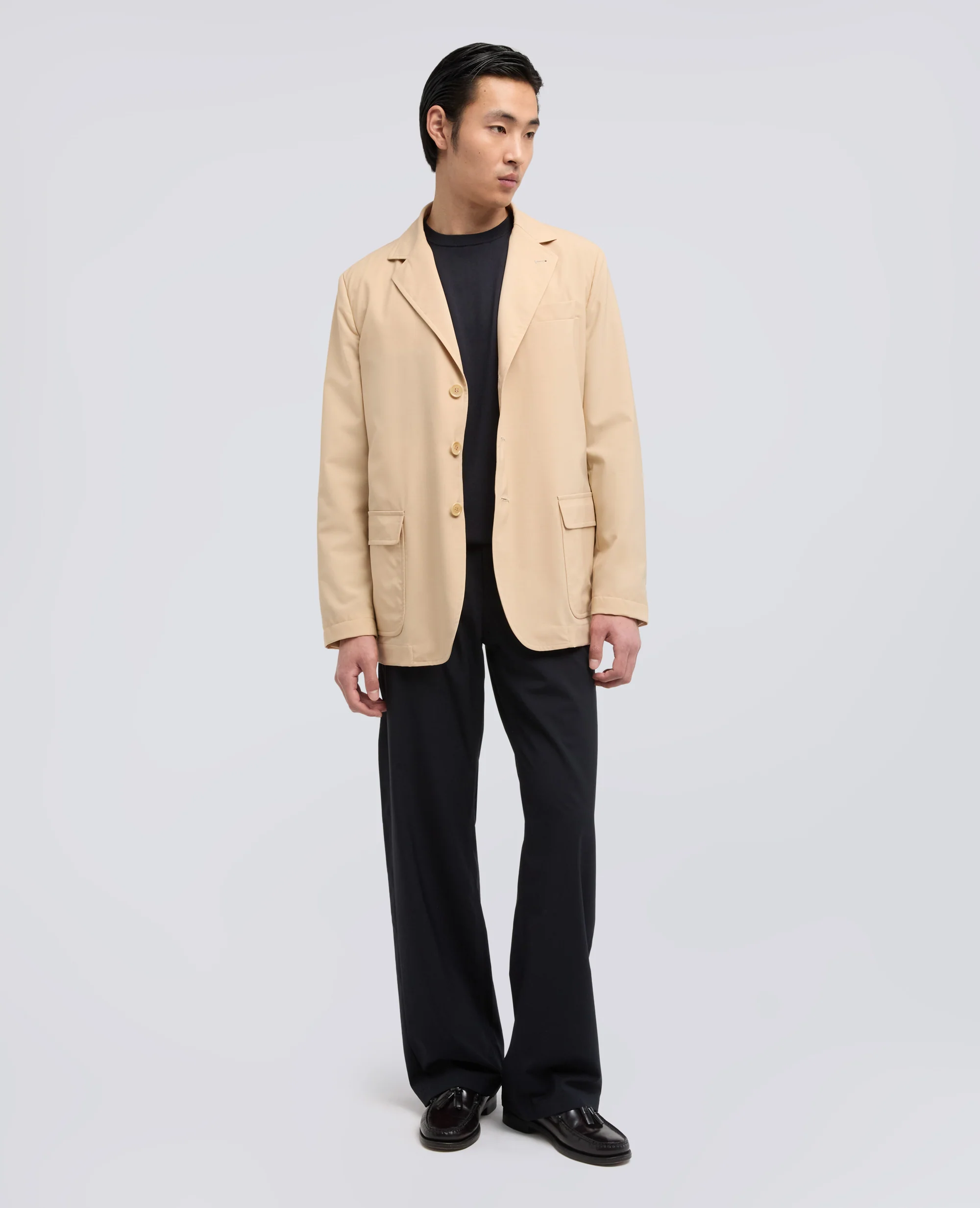 BLAZER IN LANA-POLIESTERE COMFORT - NATURALE - Image 2
