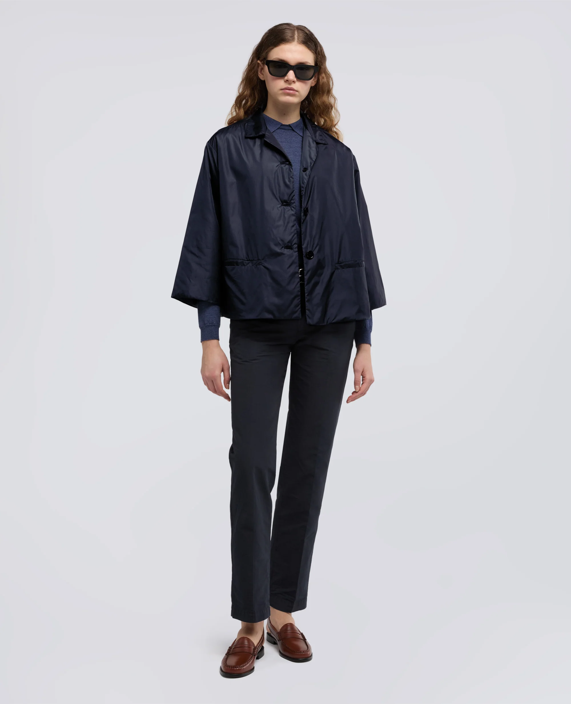 GIACCA IN NYLON - NAVY - Image 2