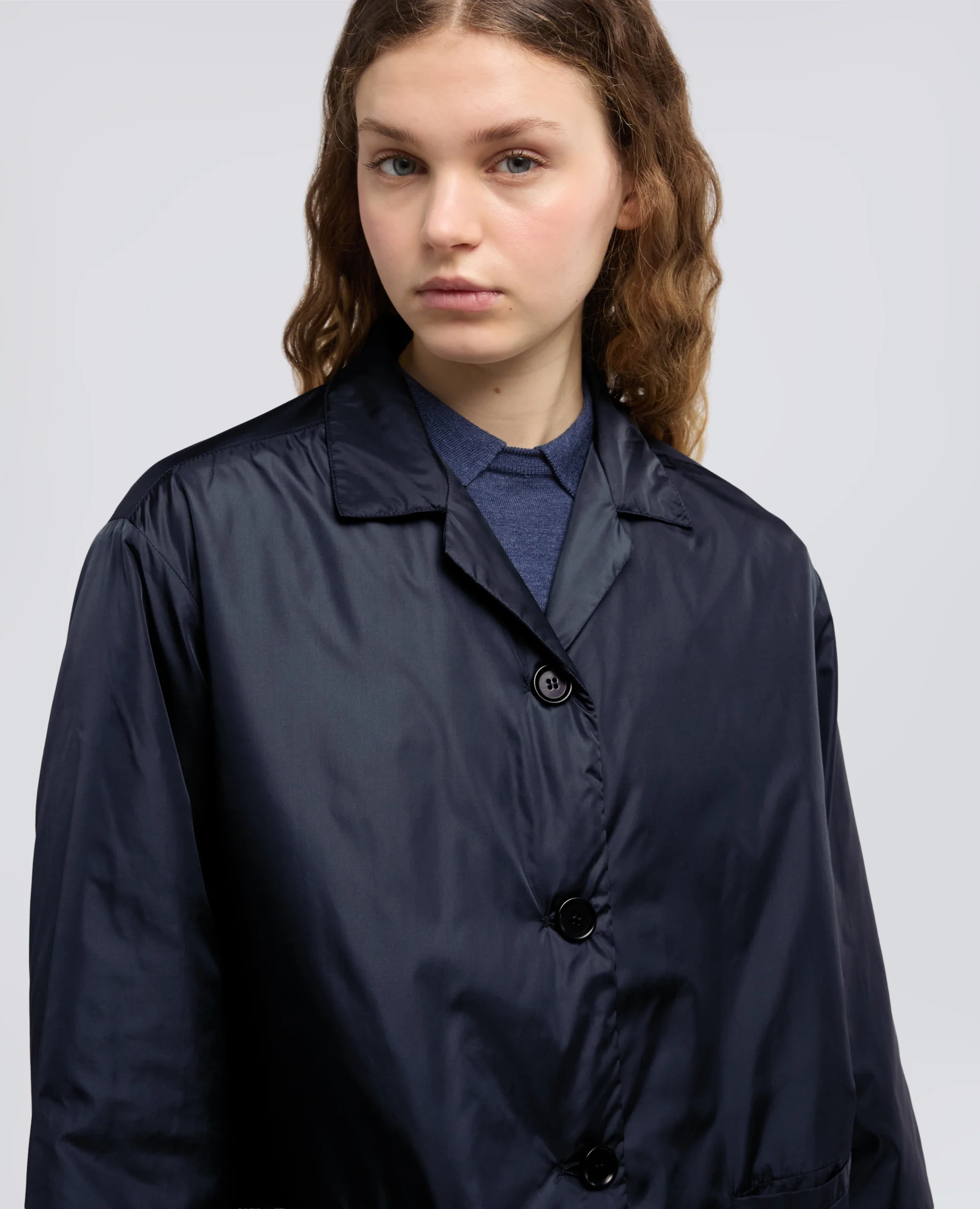 GIACCA IN NYLON - NAVY - Image 4
